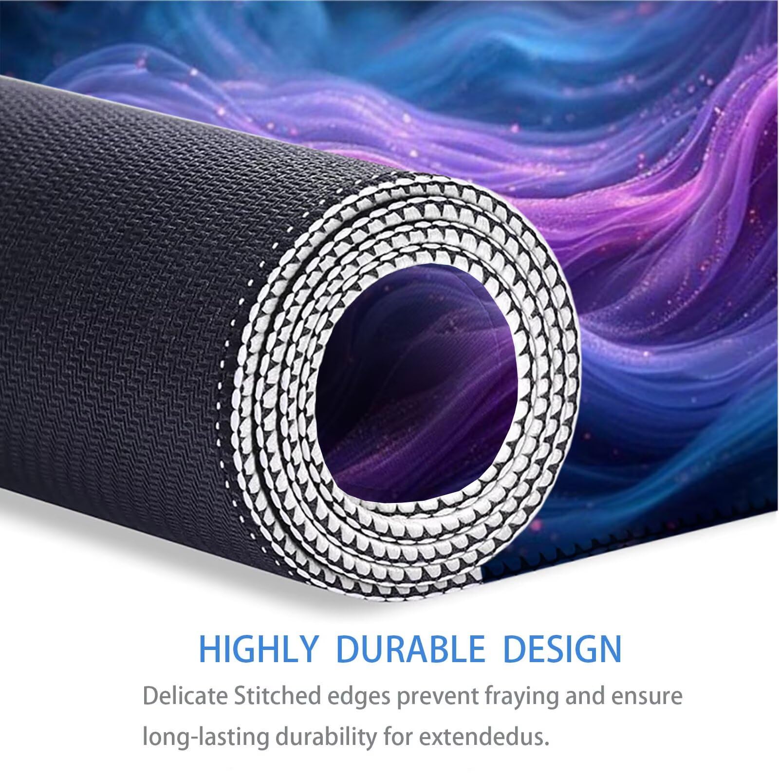 Podkładka pod mysz do gier, niebieska, duża podkładka pod mysz XXL, 1800 x 900 mm, fioletowa mata na biurko, zwiększona precyzja i prędkość, dla stabilnego chwytu na gładkich powierzchniach, dla