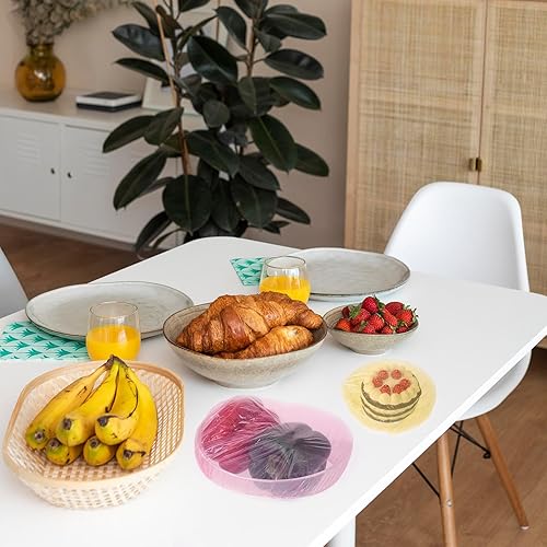 Miniatura 8 de Fundas de almacenamiento de alimentos, 60 unidades, colorido, reutilizable, sellado, elástico, plato, tazón, cubierta de preservación a granel,