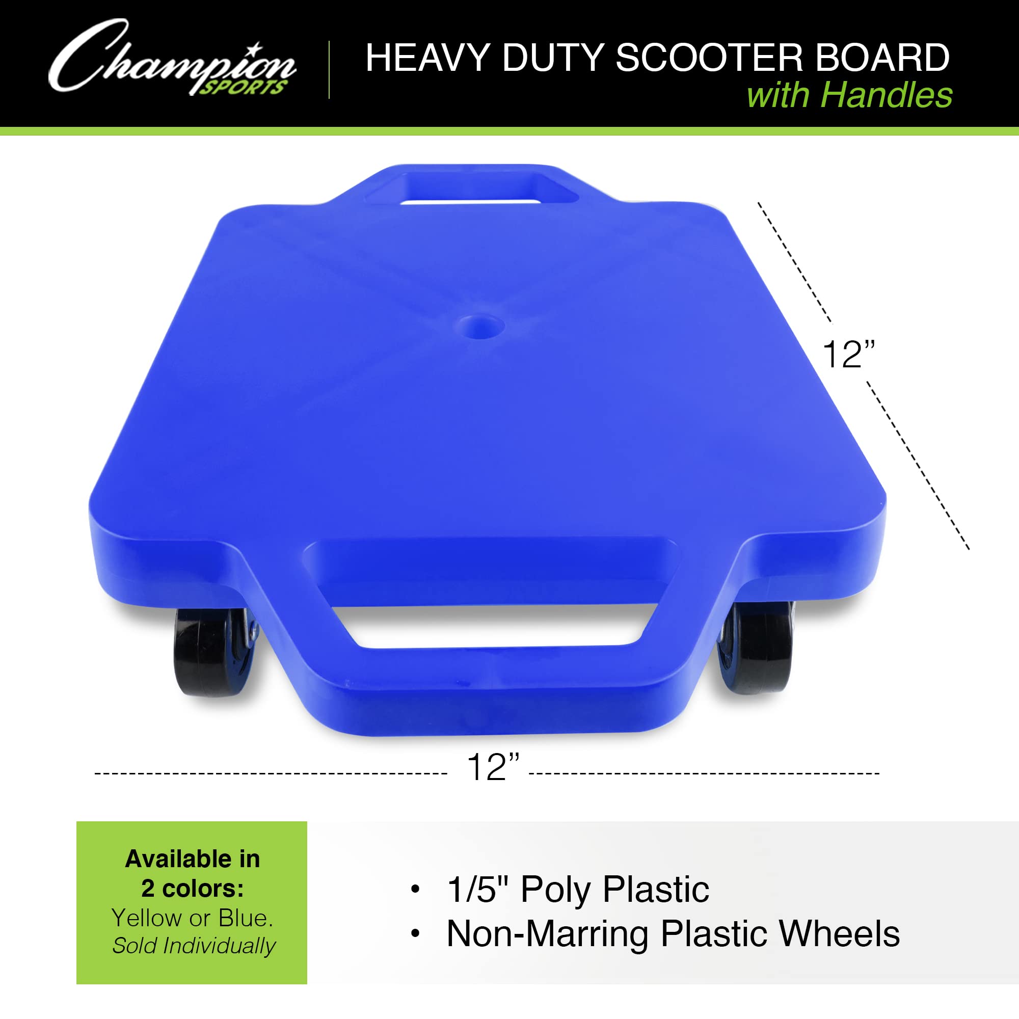 Champion Sports Skuter o dużej wytrzymałości 30,5 cm z uchwytami