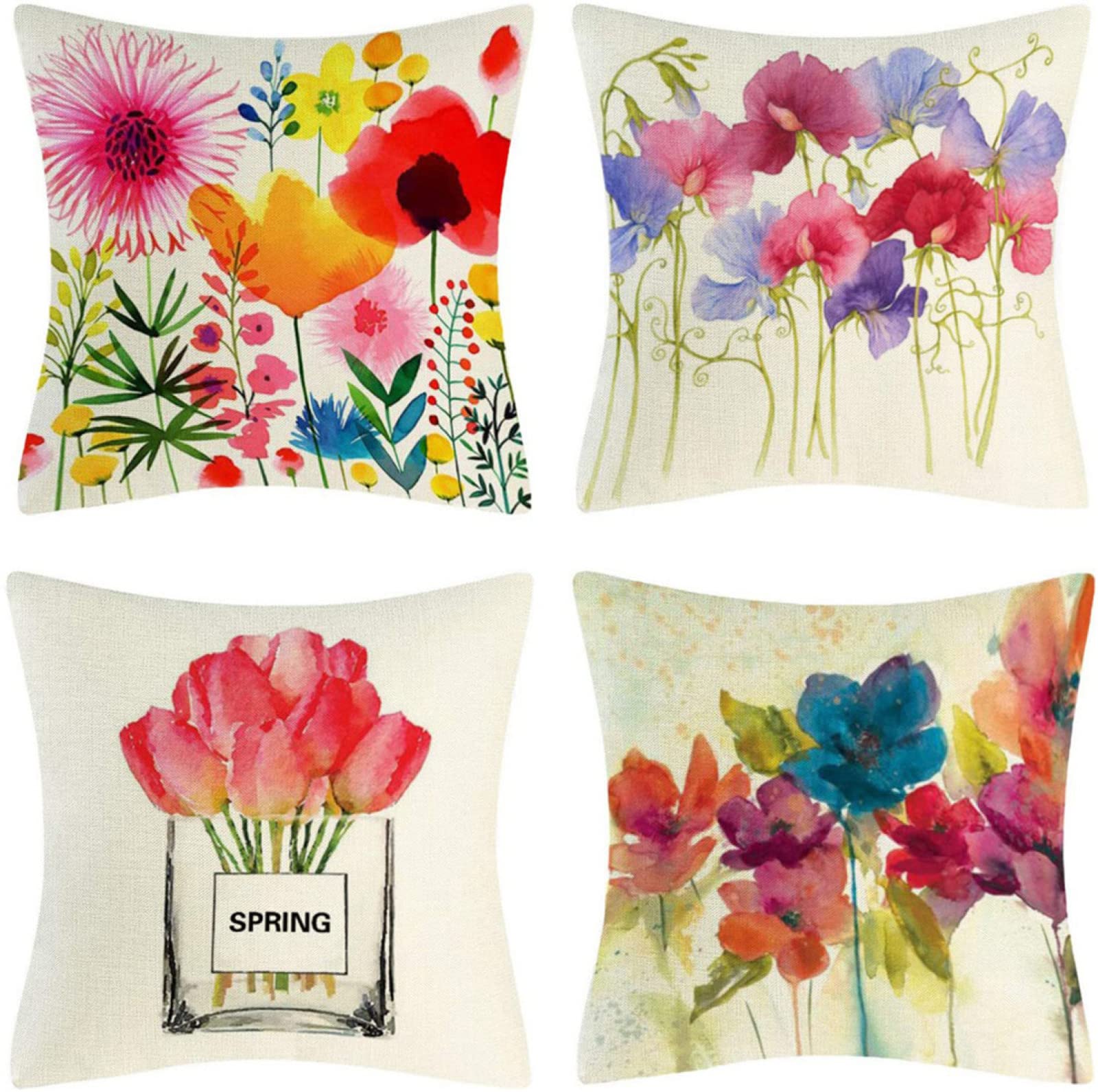 Taies d'oreiller 60x60cm en lin haut de gamme avec fermeture zip invisible