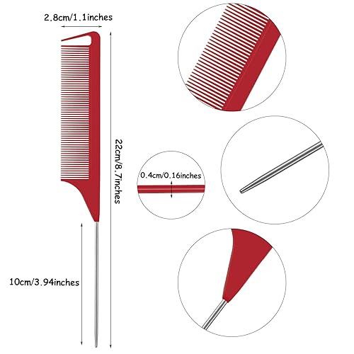 Vista 31 de WILLBOND Alfiler magnético para coser muñeca con 3 piezas de acero inoxidable, peine de cola de rata, peine de cola de rata, pinzas para el cabello