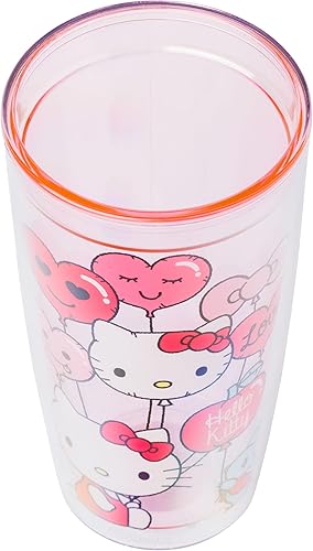 Miniatura 5 de Silver Buffalo Sanrio Hello Kitty - Vaso de viaje de doble pared con diseño de corazón para el día de San Valentín, con tapa de cierre deslizante,
