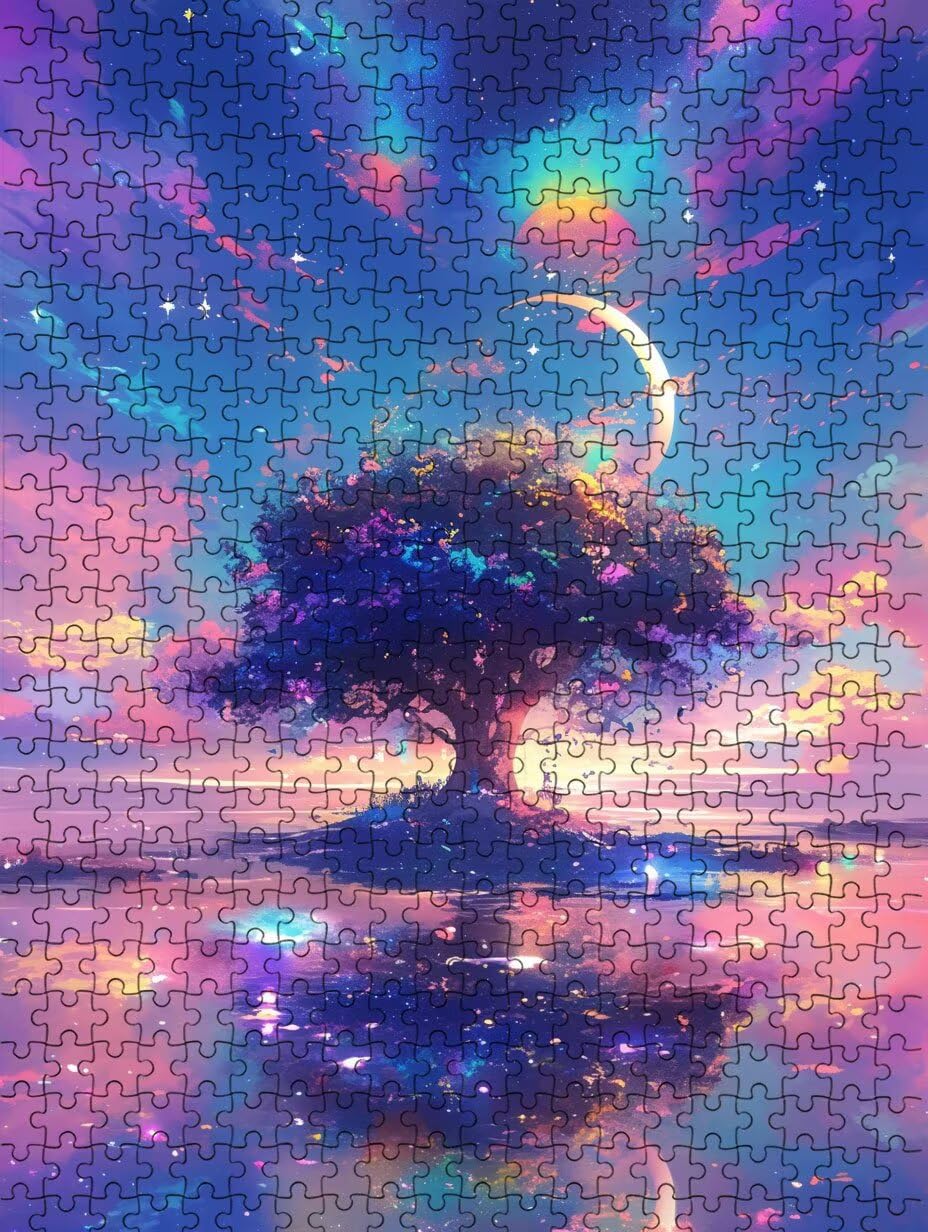 Moon Tree Puzzle 4000 sztuk, puzzle dla dorosłych 4000, The Impossible Challenge, klasyczne edukacyjne, drewniane puzzle, do dekoracji ścian domu, prezent FNKL1-1154