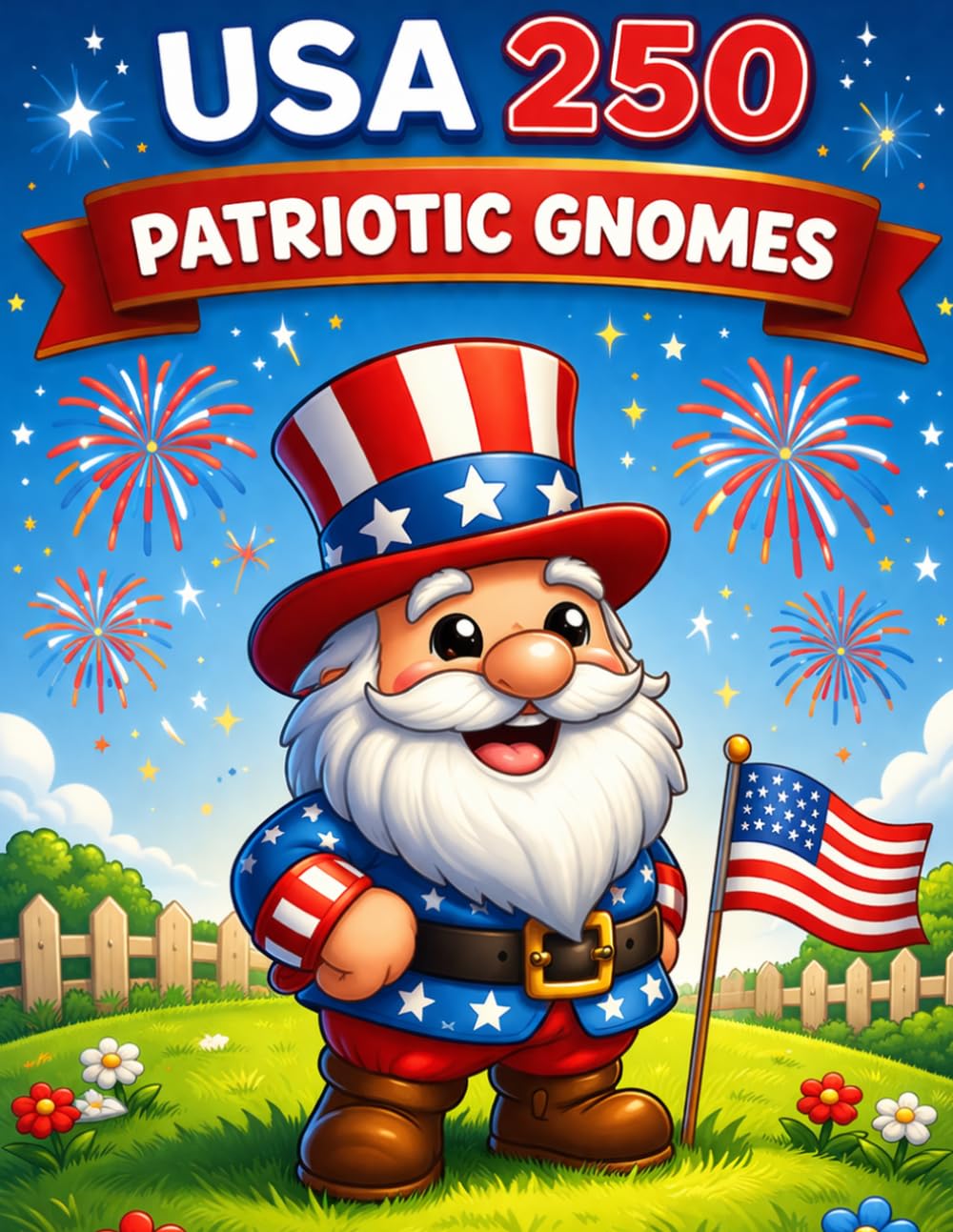 USA 250 Patriotic Gnomes Coloring Book for Kids: 60 Fun & Whimsical Gnome Coloring Pages Celebrating America’s 250th Anniversary (USA 250 Patriotic Coloring Book Collection)