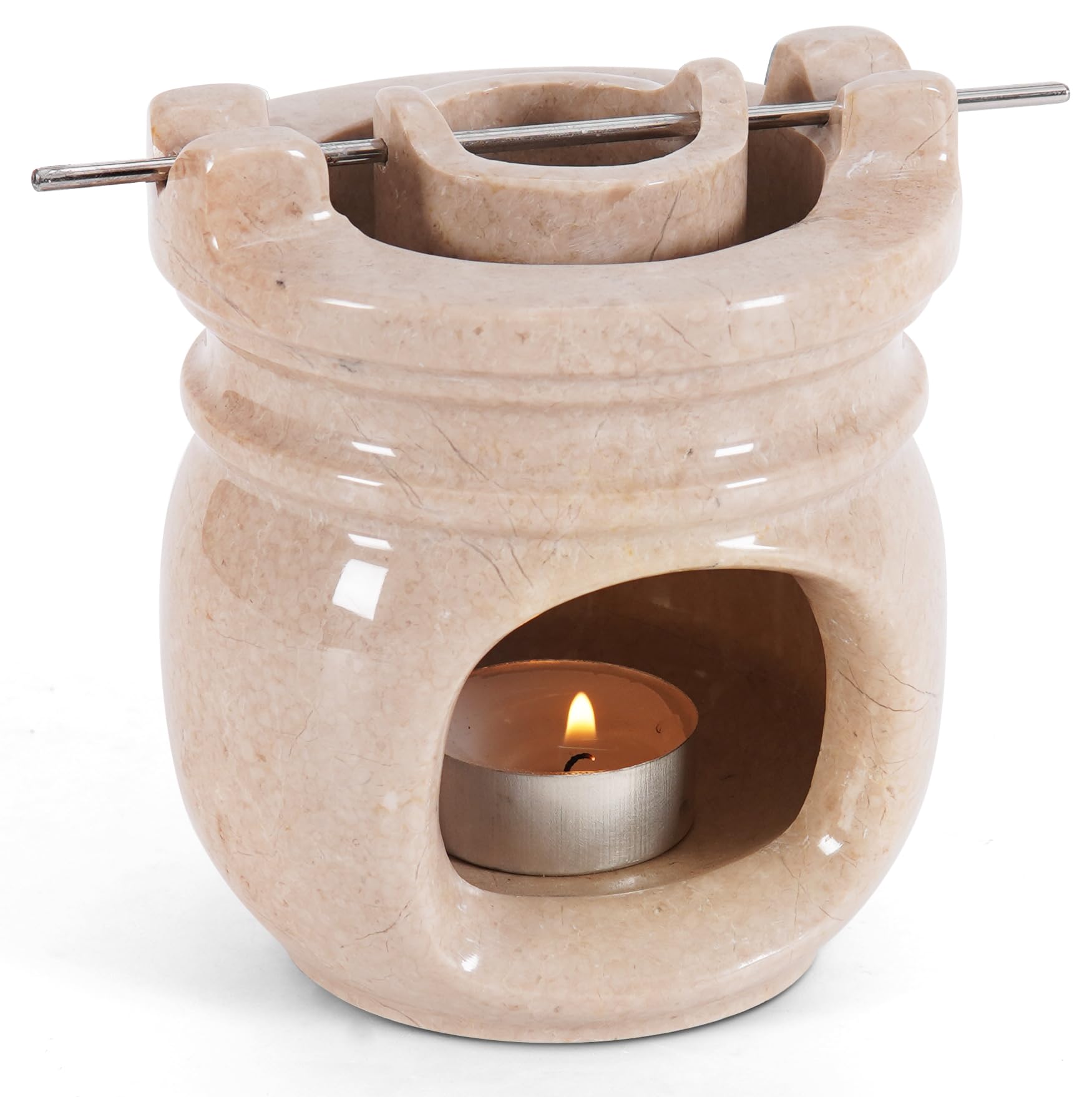 Marble Oil Burner 4.5 Inches Verona Handmade Candle Warmer & Aromatherapy Diffuser for Home Decor, Bathroom & Room Decor, Ideal Oil Warmer, Aroma Diffuser & Essential Oils