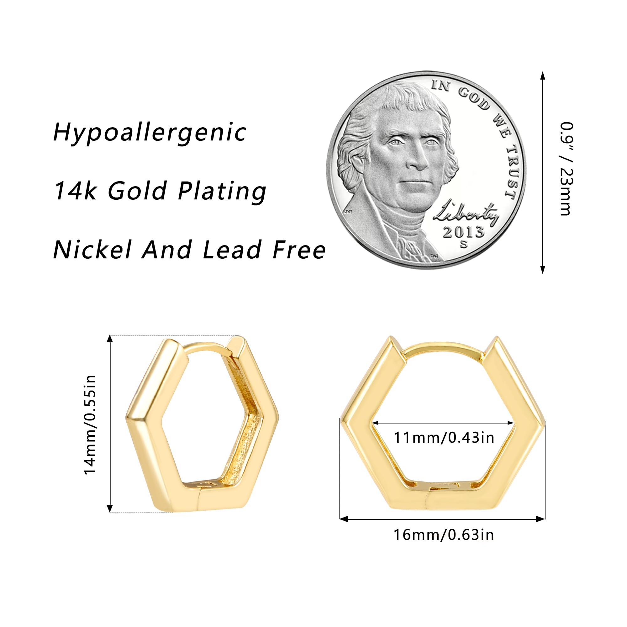 ALEXCRAFT Orecchini Donna Argento 925 a Cerchio Oro Placcato 14K/ Oro Bianco Cerchietti Piccoli con Confezione