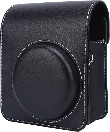 i - Funda de piel sintética para cámara Instax Mini 40, funda protectora delgada para cámara digital con correa de hombro ajustable, Negro -, Fine