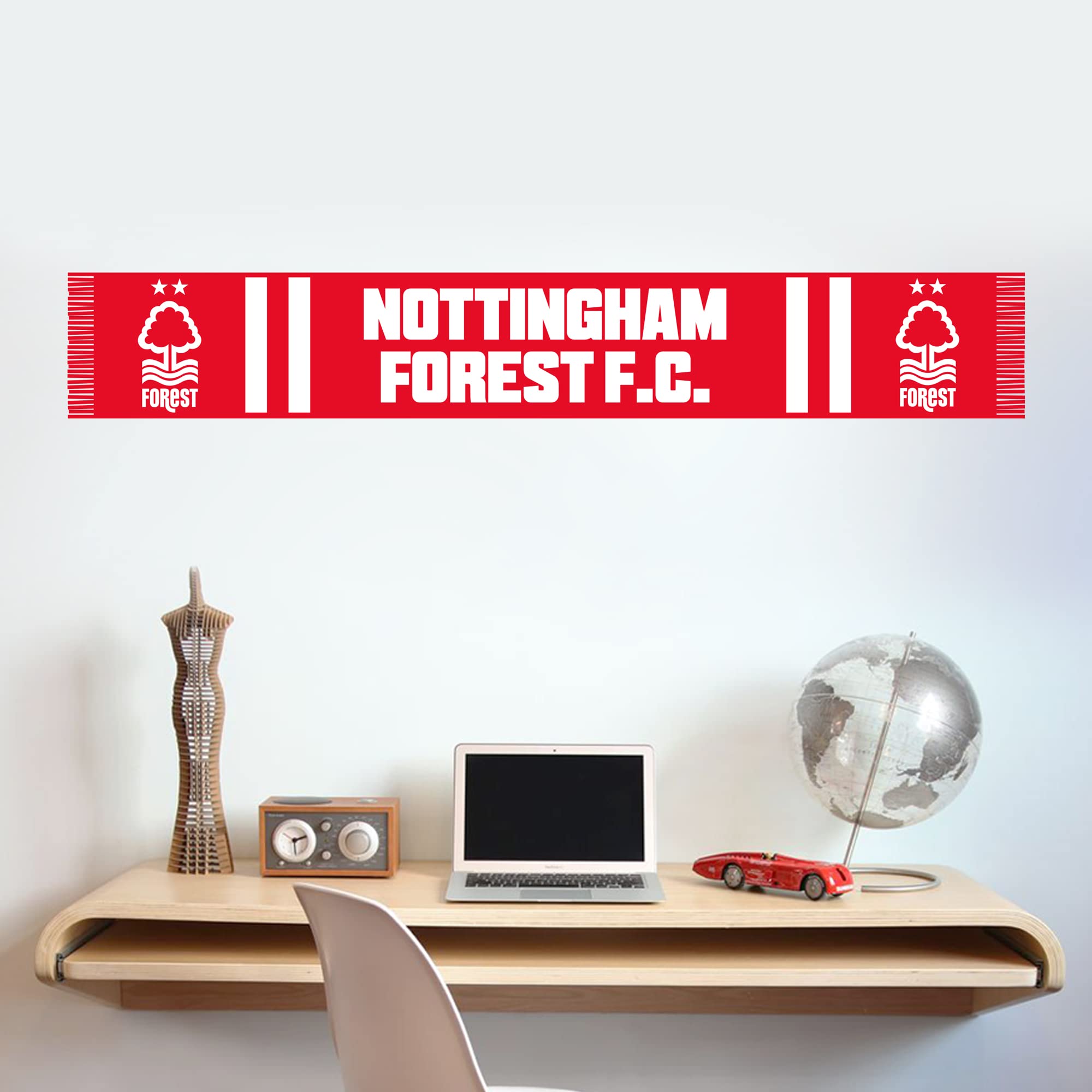 Themed Red Nottingham Forest Fc - Scarf Wall Sticker (120Cm Width X 20Cm Height)
