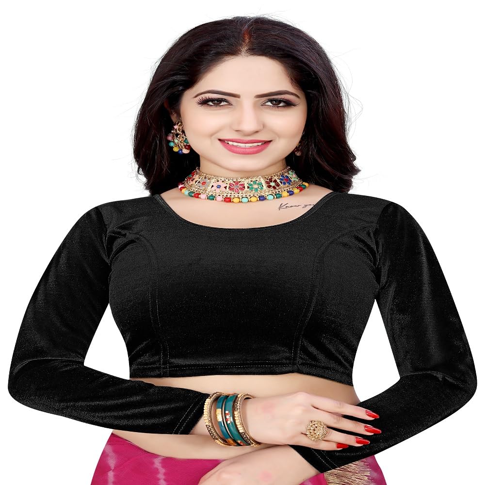 atibha fashion Velvet Full Sleeves Women's Blouse – A Luxurious Blend of Comfort and Style(Beige)-picture-45