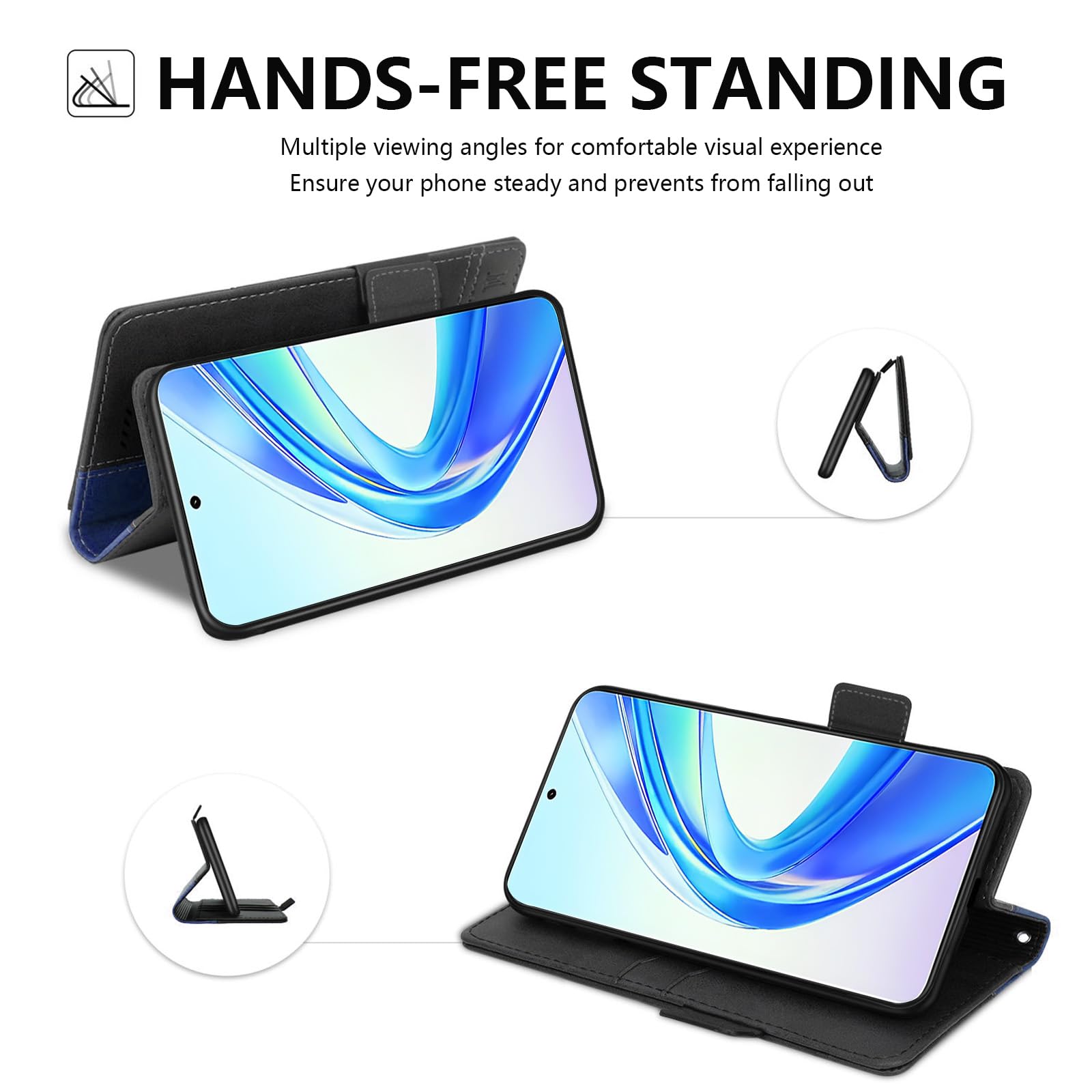 Custodia Portafoglio Telefono For Honor Custodia Portafoglio In Pelle Per Honor X8A X7A X8 X7 - Con Supporto Pieghevole E Ricarica Wireless Qi Cover Per Honor X7A E X8