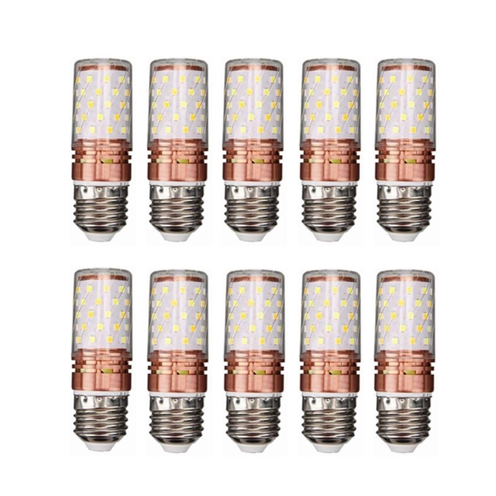 ANTYX 24V E26 / E27 LED lampadine 36V 48V 12W LED, 60W ad incandescenza equivalente, E26 / E27 Media AC Base/DC 24-40V DC24-60V for energia Solare Luce e off-Grid, 10-Pack (Colore : Bianco Freddo)