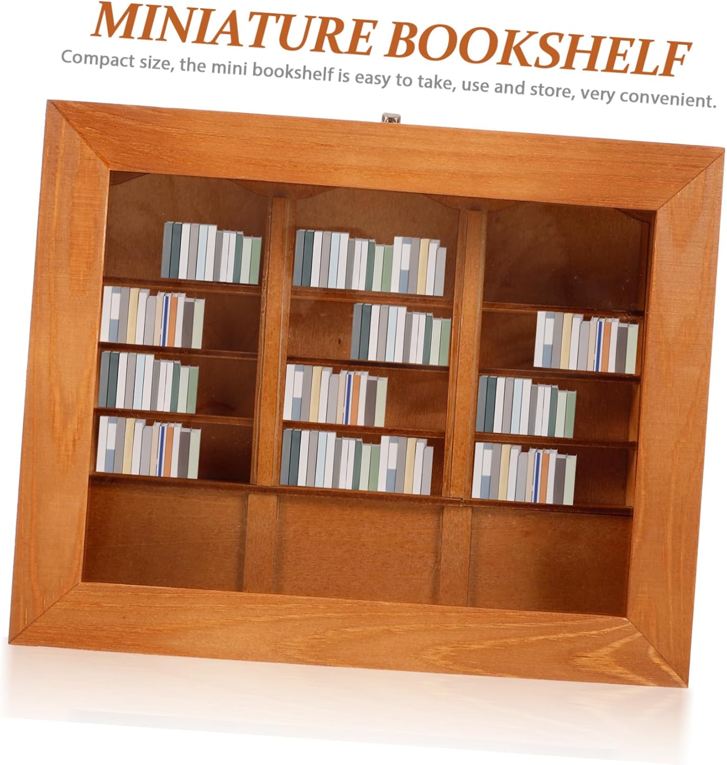 PRETYZOOM Miniature Bookshelf Model for Dollhouse DIY Decor Bookshelf Accessory Compact Wooden Miniature Furniture Realistic Craft Item for Present for Birthdays Holidays