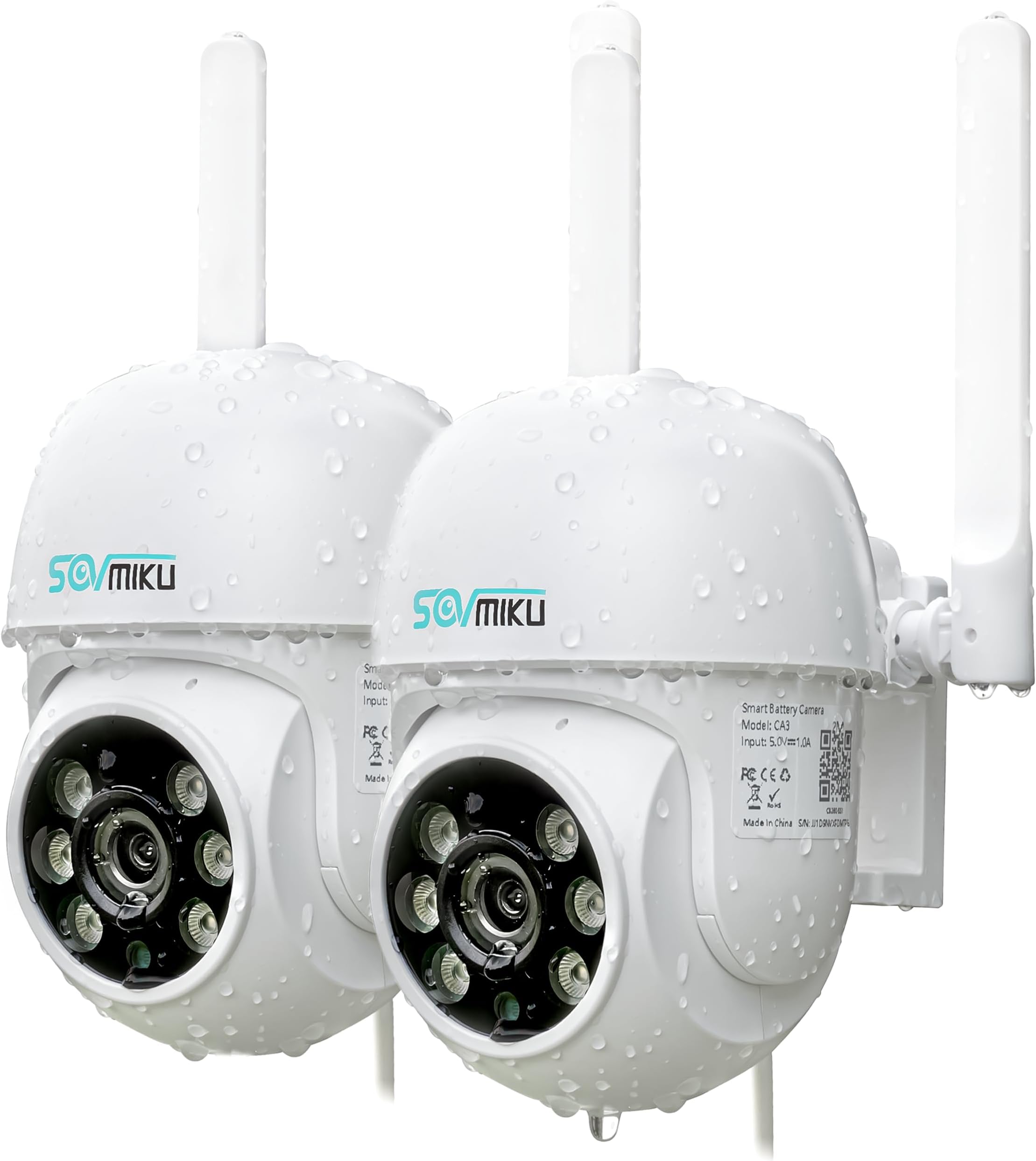 SOVMIKU2CA3 AI Auto Tracking Mini 2K Security Camera Wireless Outdoor, 2-years Free Cloud Storage, Two Way Audio, Easy to Setup,360ยฐ View,Pan/Tilt,Color Night Vision, Audible Flashlight Alarm,SD Slot