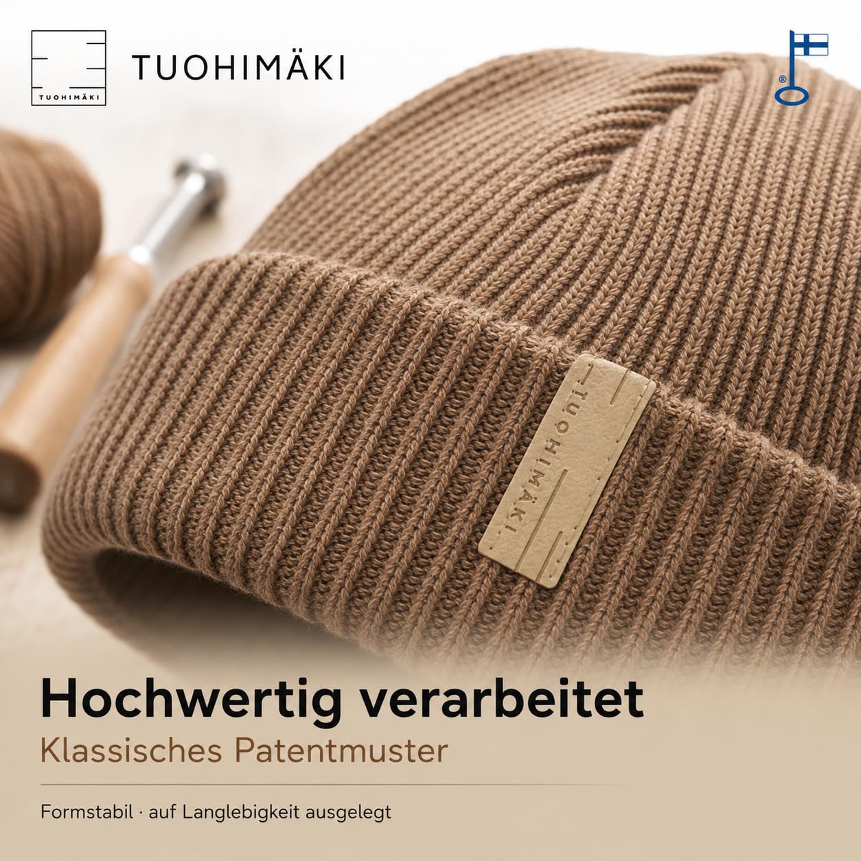 TYYRPUURI Gorro de merino para hombre y mujer, moca, Talla única