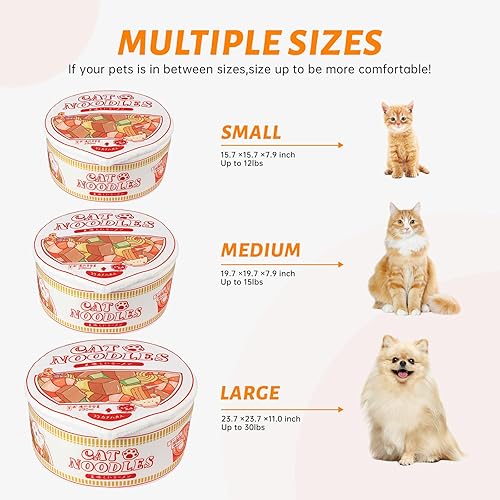 Miniatura 6 de 寵幸 Ramen Noodle Dog & Cat Bed,Keep Warm and Super Soft Creative Pet Nest for Indoor Cats,Removable Washable Cushion for Small Medium Large Dogs and