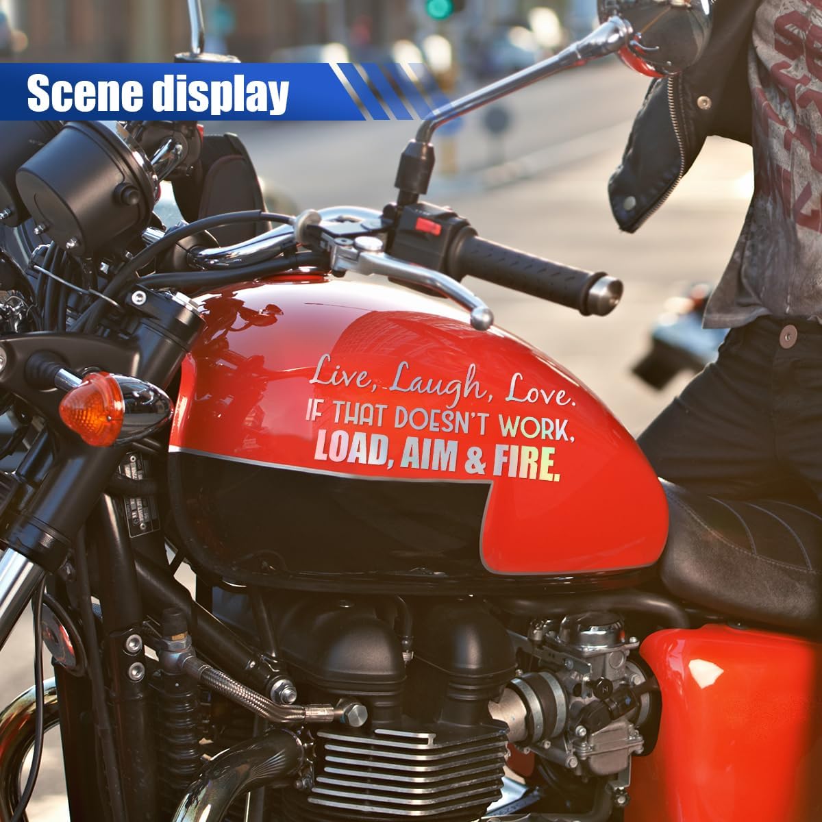 BDZMC Live Laugh Love If That Doesn't Work Load Aim Fire Car Sticker Decal, Vinyl Funny Car Bumper Sticker, Car Exterior Decoration Accessories for Car, Truck, SUV, Walls, Windows, Laptop (Laser)