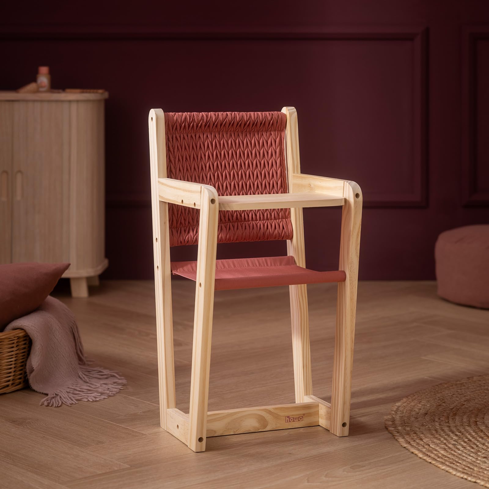 howa Seggiolone in legno per bambole fino a 50 cm, Grace 2870 | Mobile giocattolo per bambole, seggiolone per bambole fino a 50 cm