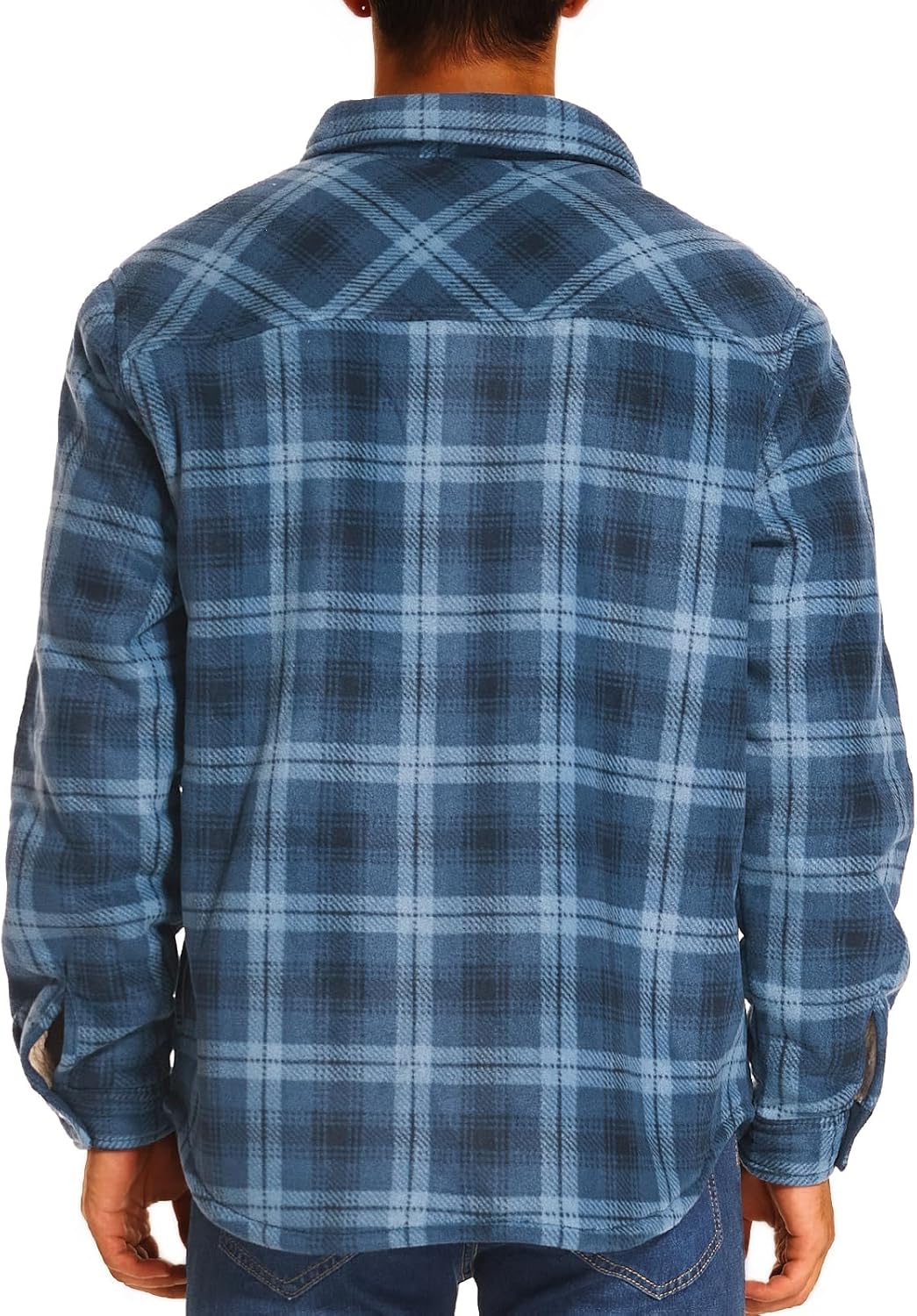 HODOSPORTS Mens Flannel Shirts Jacket Fleece Sherpa Lined Heavyweight Button Down Plaid Shirts Coat Long Sleeve with Pockets - Image 4