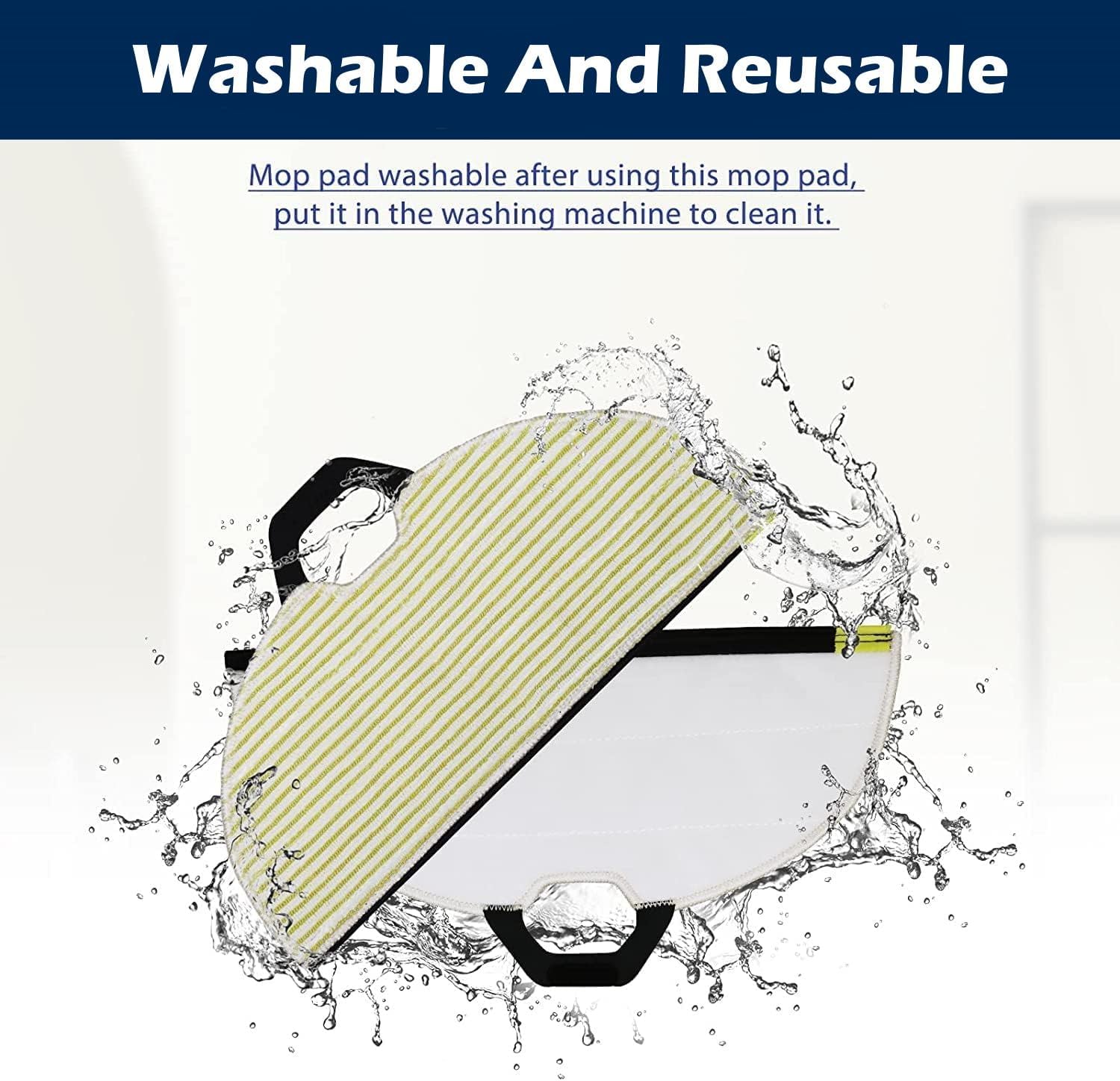 Replacement Washable Reusable Mopping Mop Pads for Shark AI Ultra 2 in1 AV2610WA AV2610WACA RV2400WD RV2410WD RV2600WA RV2600WD RV2610WA RV2610WACA RV2610WD RV2610WDCA RV2620WD Robot Vacuum (4 Pack)