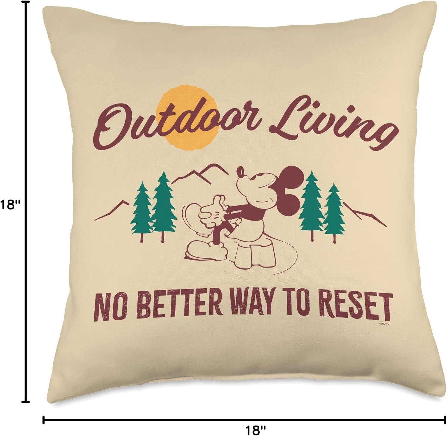 Disney Mickey Mouse Mountain Outdoor Living Throw Pillow