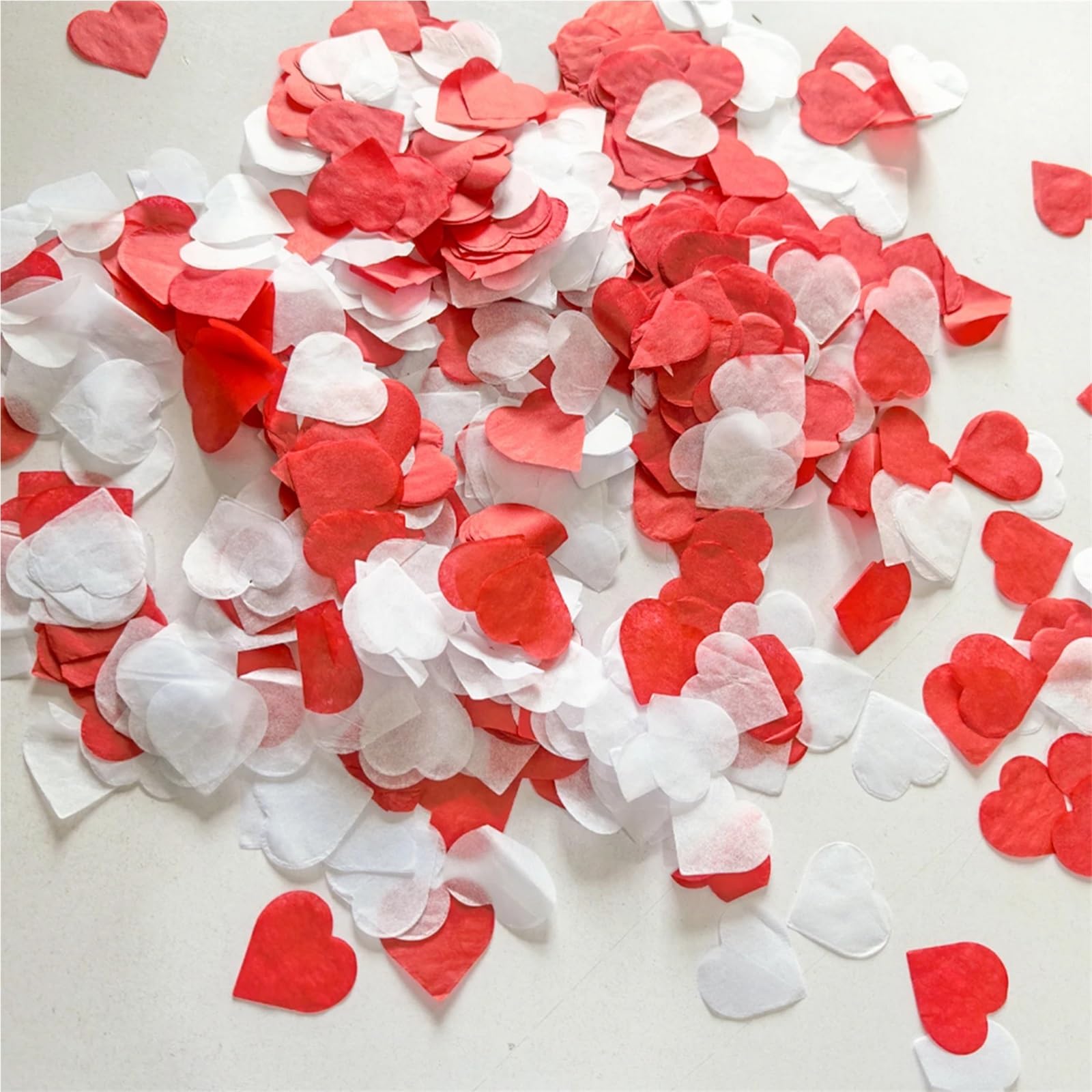 Konfetti 5 Beutel 50 g/100 g/Beutel Herzförmiges Herzpapier Valentinstag Tischdekoration, Hochzeit Handwurfkonfetti, Ballonfüllung (100 g)