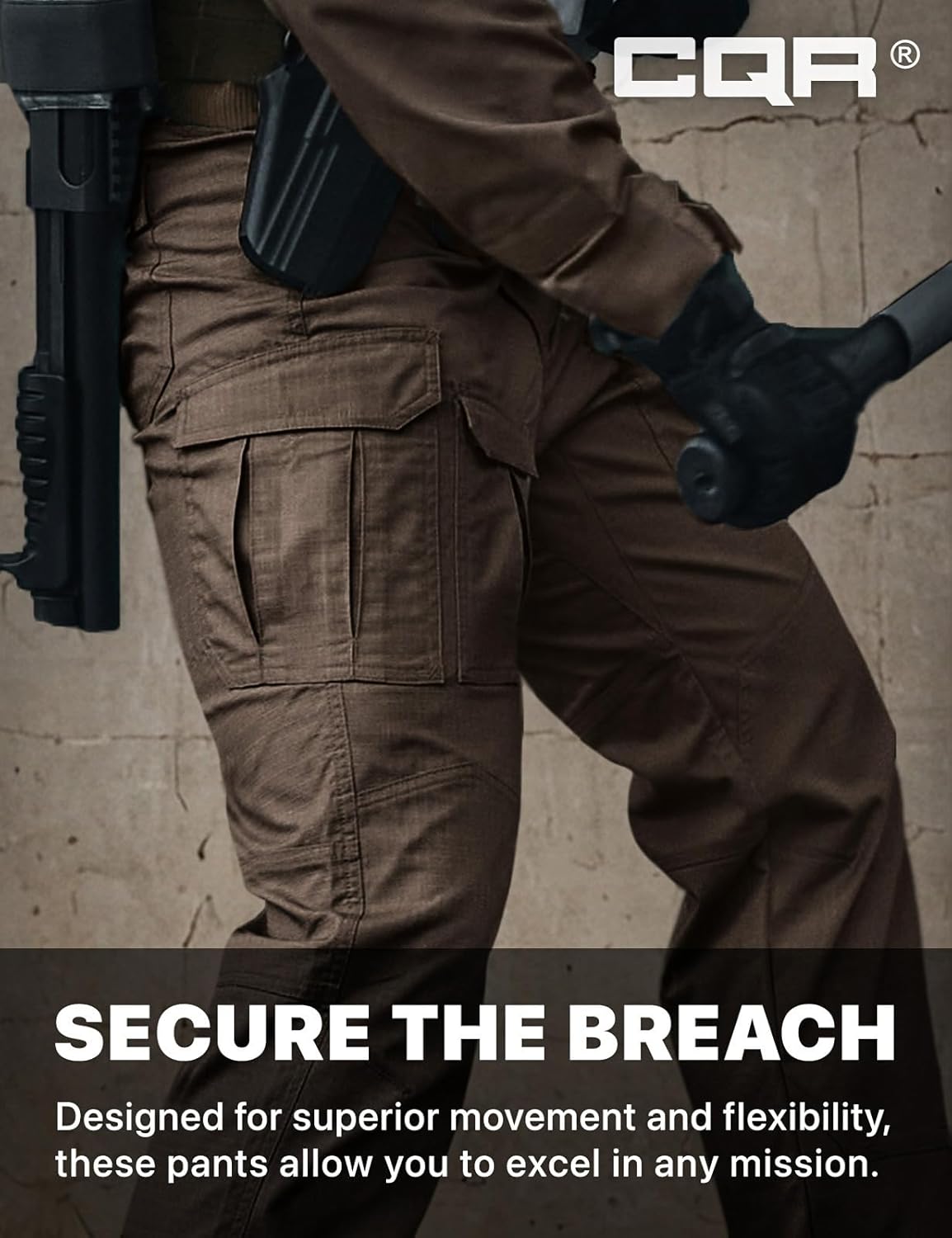 CQR Men's Flex Ripstop Tactical Pants, Water Resistant Stretch Cargo Pants, Lightweight EDC Hiking Work Pants - Image 10