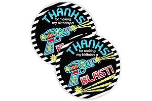 Laser Tag Birthday Bash Blast: Radiant Favor Tags for Expressions of Gratitude