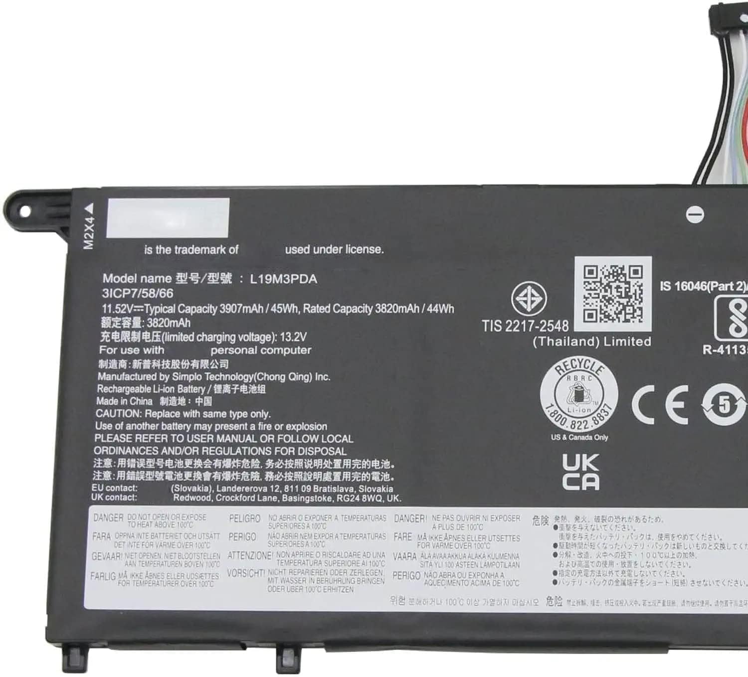 L19M3PDA L19D3PDA L19C3PDA L19L3PDA Laptop Battery Compatible with Lenovo ThinkBook 14 G2 ITL are / 14 G3 ACL ITL / 14 G4 ABA IAP / 15 G2 ITL are / 15 G3 ACL ITL / 15 G4 ABA IAP Series(11.52V 45Wh)