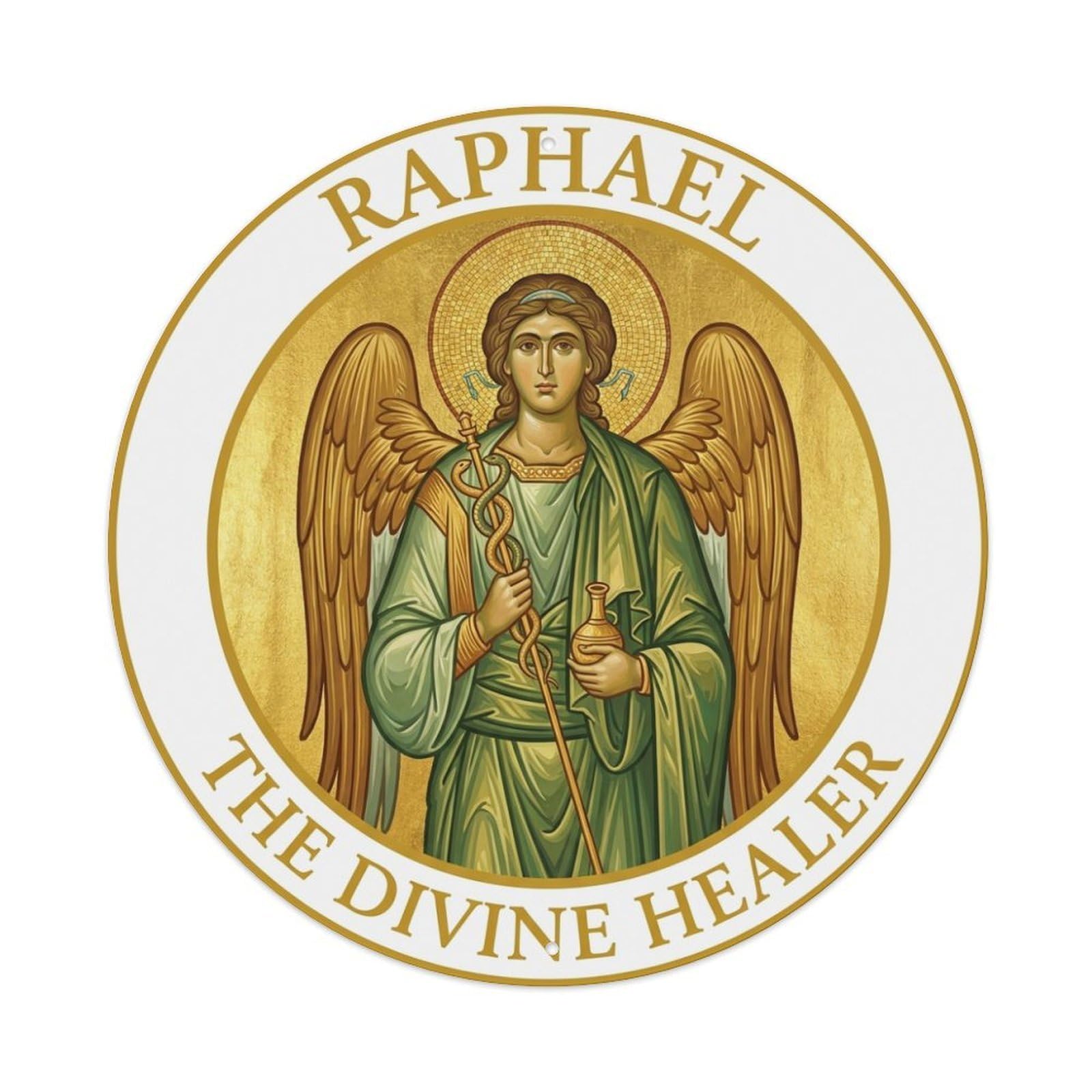 Healing Protector The Divine Healer Archangel Raphael Metal Tin Sign