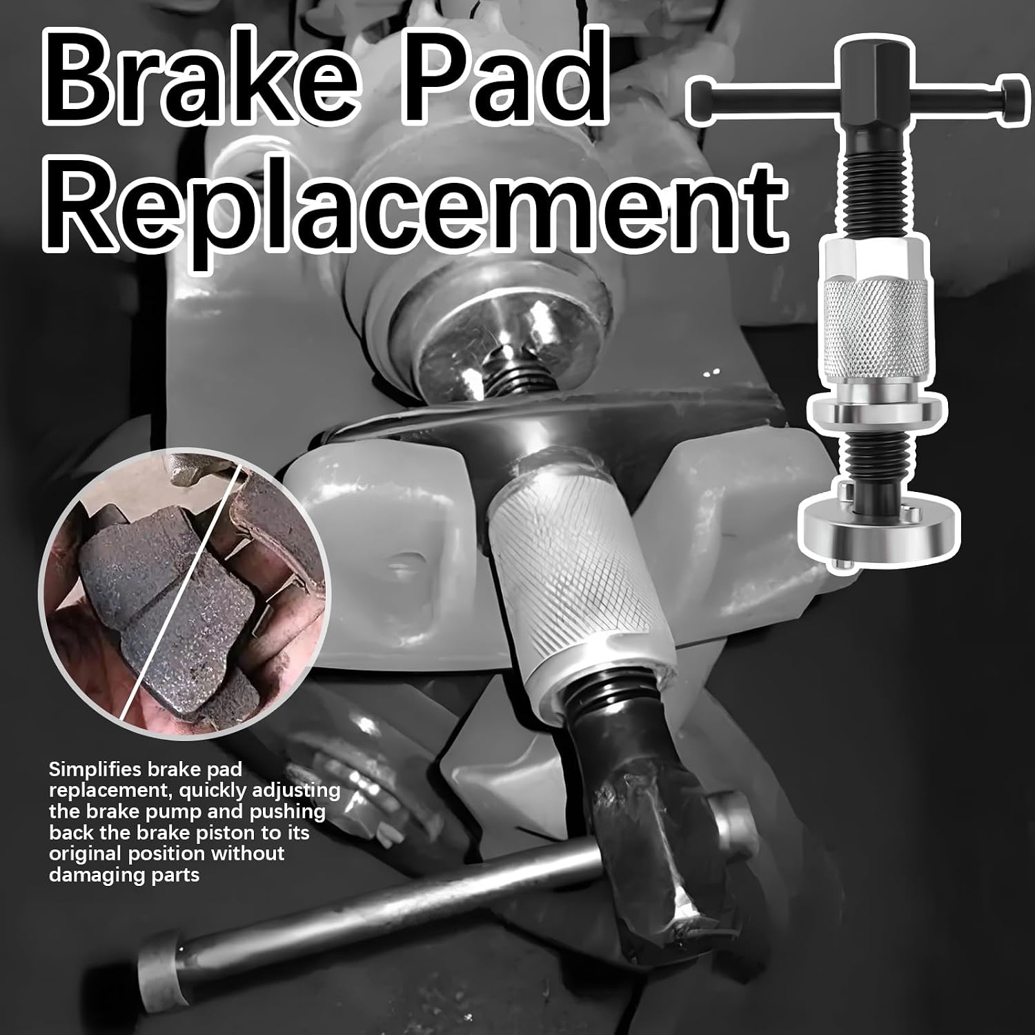 5PCS Brake Caliper Compression Tool Kit with Adapters,Heavy Duty Brake Caliper Tool for Brakes Pad Replacement,Professional Brakes Calipers Piston Compressor Tools for Cars,Trucks