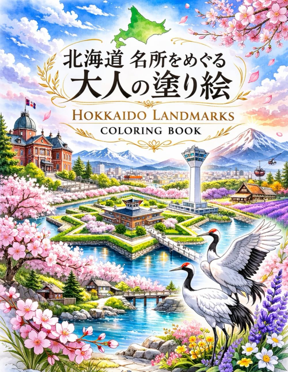 北海道 名所をめぐる 大人の塗り絵