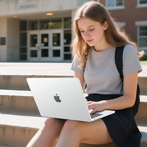 Miniatura 71 de EooCoo Funda compatible con MacBook Air de 15 pulgadas M5 2026 2025-2023 Release M4 M3 M2 modelo A3448 A3241 A3114 A2941, carcasa rígida de negro