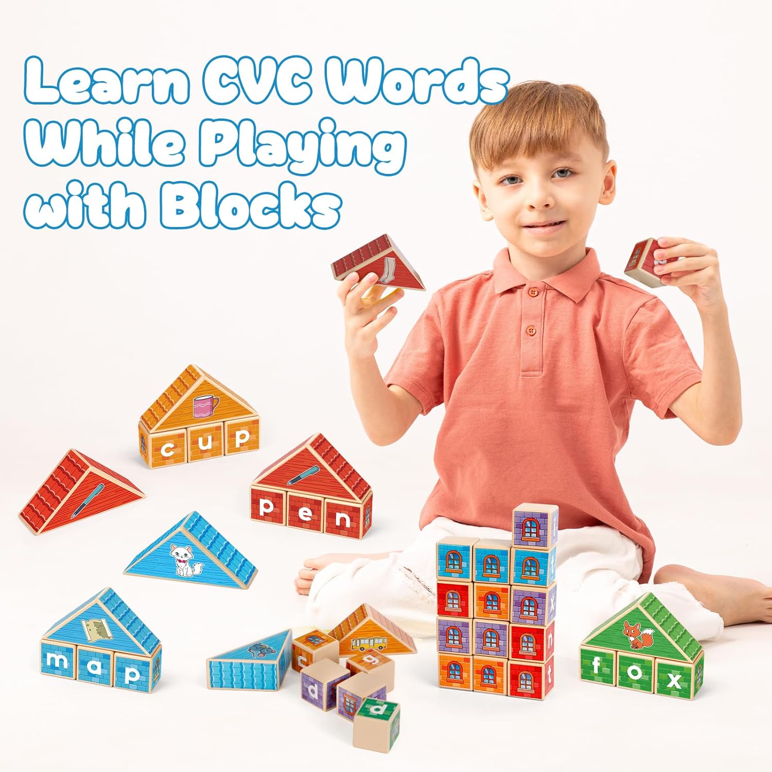 CVC Word Games, Phonics Game for Kids, Spelling Games, Preschool Learning Activities, Building Blocks for Toddlers, Learn to Read, English Learning Tools, Kindergarten Classroom Must Haves - Image 7