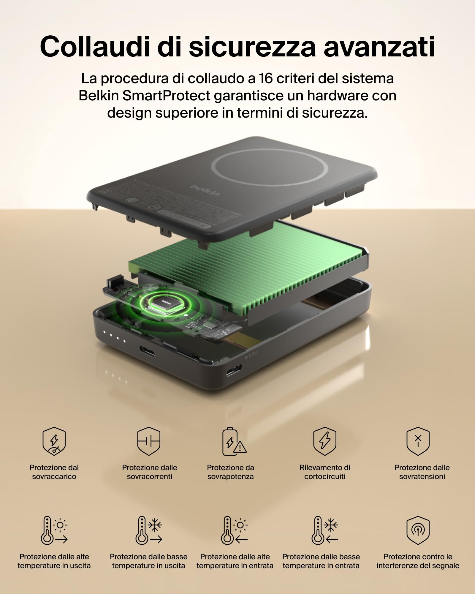 Belkin BoostCharge Power Bank Magnetico Sottile 10000mAh, Supporto - Nero | Caricatore Portatile 10000mAh Wireless, Certificato Qi2, Anello Magnetico, 1 USBC, Precaricato, Cavo Incluso, Sicuro in Aereo
