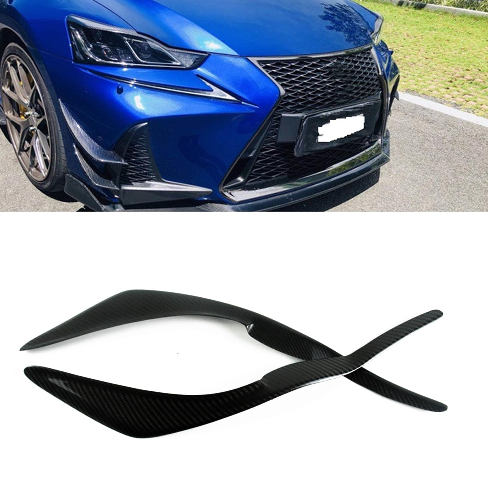 2 sztuki naklejki na przedni reflektor, osłona na reflektor, wykończenie powieki, brwi, pasujące do LEXUS, IS300 250 IS200T 2017 2018 2019
