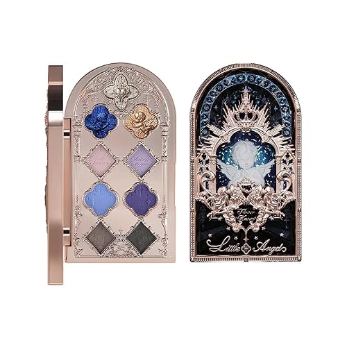 Flower Knows Little Angel 9-Color Eyeshadow Palette,Purple Gray Makeup Palette with 6 Matte + 3 Shimmer Shades,Blendable Smooth Cute Eye Makeup,0.37 Oz(02 Weeping Angel) - 02 Weeping Angel - 0.37 Ounce (Pack of 1)