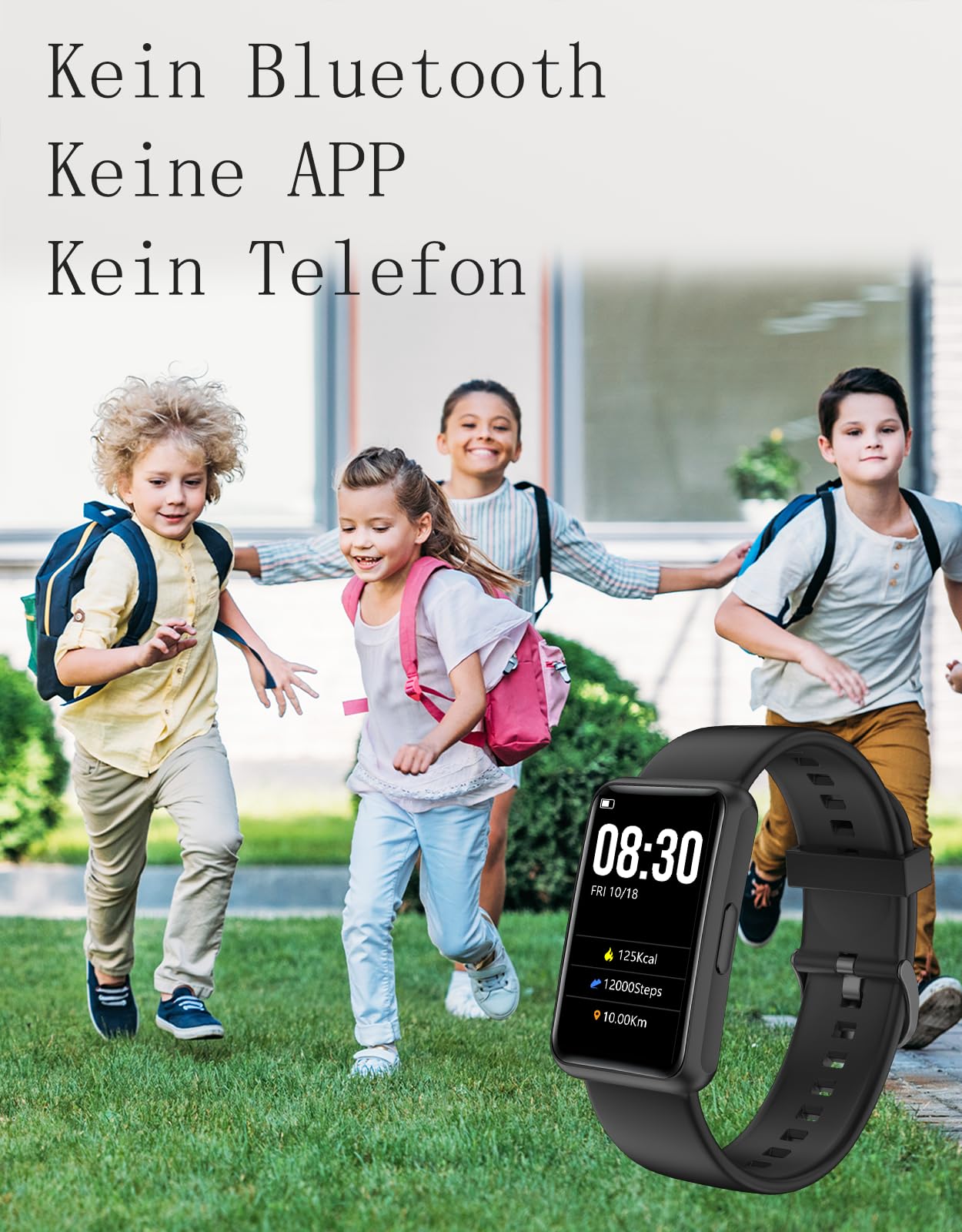 Schrittzähler Uhr (Ohne App/Ohne Handy) 1,47'' Screen Einfach Fitness Tracker Smartwatch mit Kalorienzähler Schlafmonitor Stoppuhr Wasserdicht Timer Gehen Laufen Fitnessuhr für Senioren/Männer/Frauen