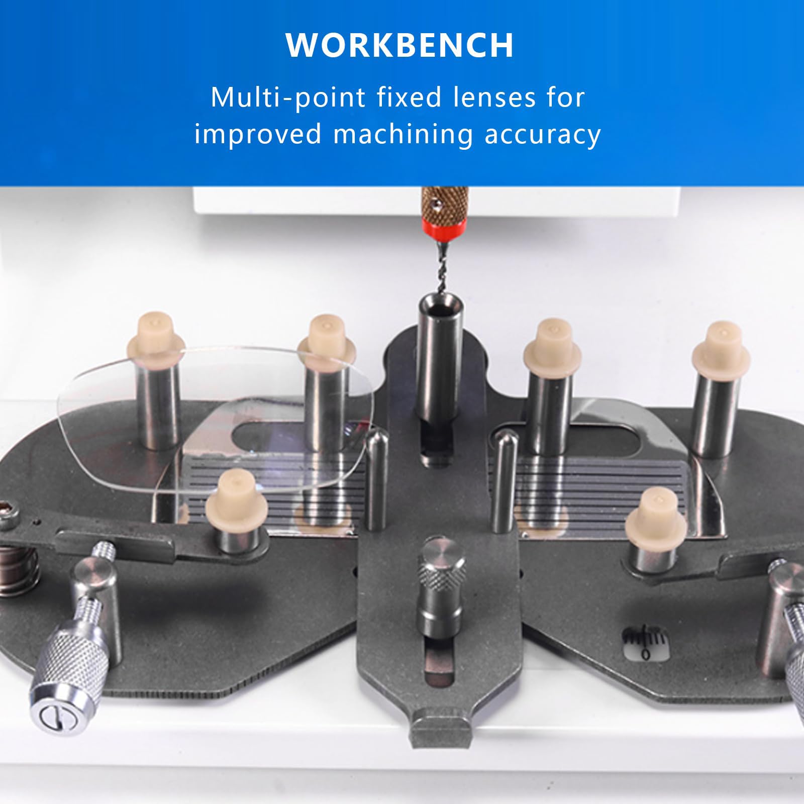 Punzonadora de lentes ópticas, máquina de perforación digital sin montura automática de alta precisión de 0 a 5000 rpm, equipo de procesamiento de precisión para tienda de gafas, aplicable a los