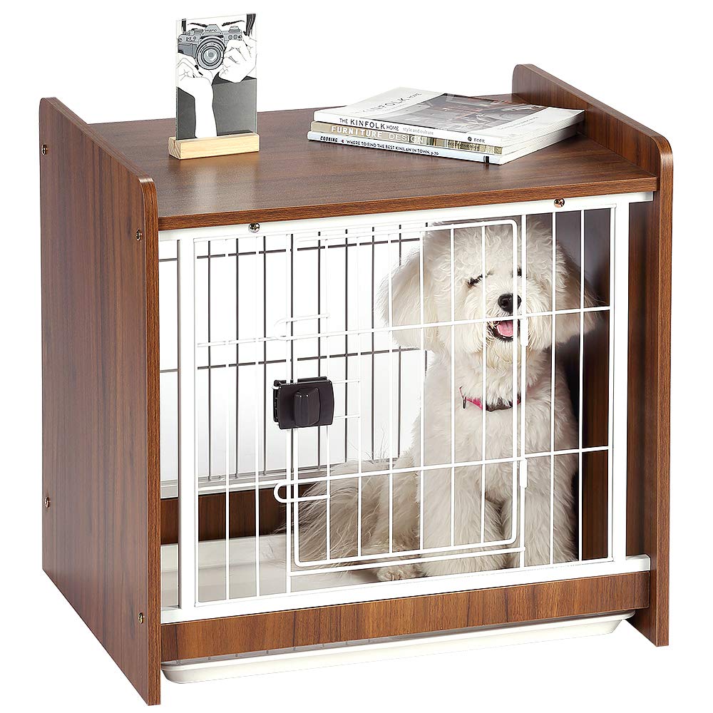 Buy Wooden Dog Crate, Indoor Cat House Furniture Large Dog cage End