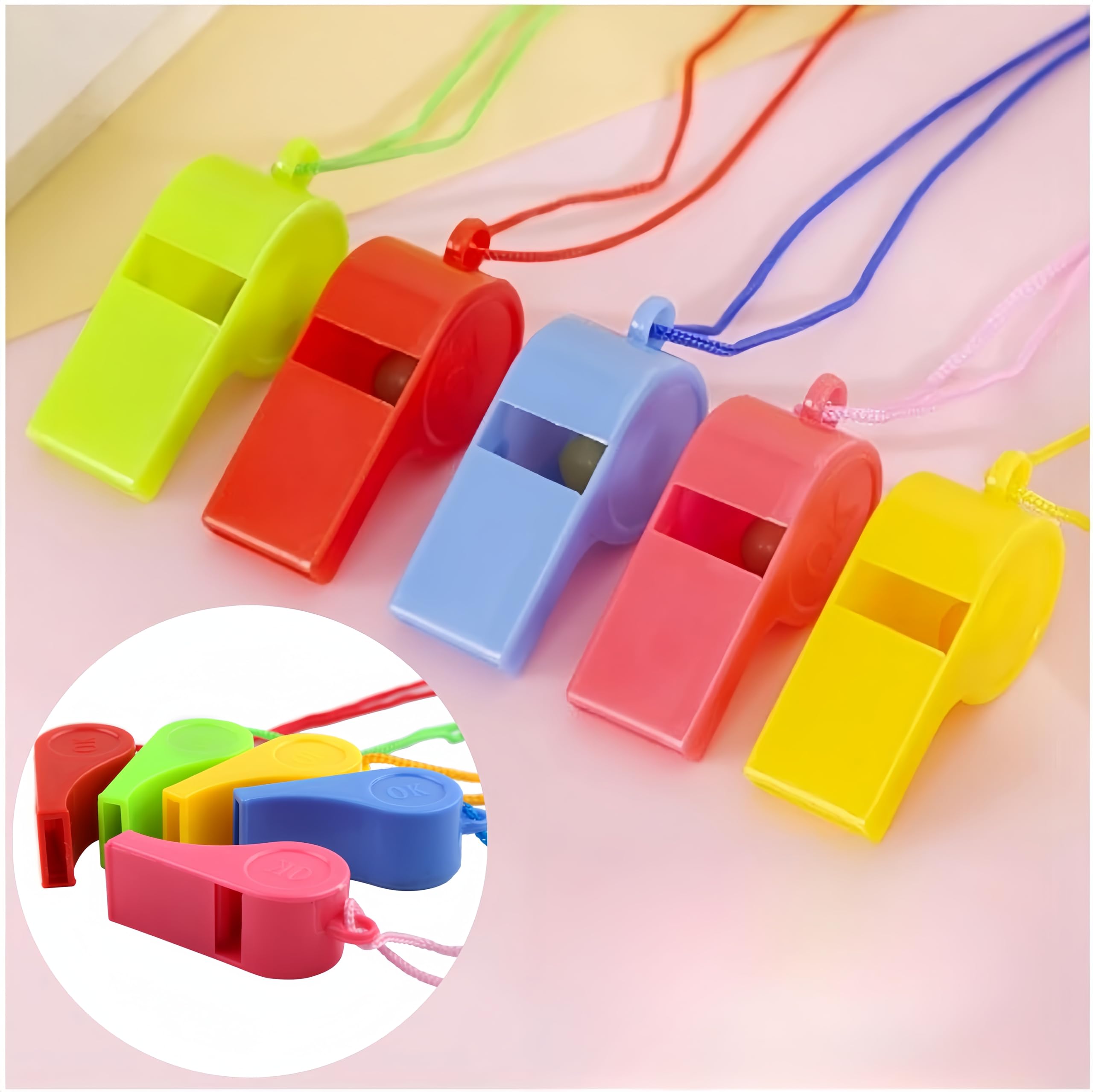 Fischietto Sportivo Con Cordino - Per Arbitri, Allenatori, Emergenze, Colorato E Ad Alta Voce - Foto 6