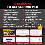 Launch CRP129X V3.0 2026 Elite OBD2 Scanner pour la voiture, FCA AutoAuth, 12 Reset Oil/EPB/SAS/TPMS/BMS/Throttle/DPF Reset/Injector Codage, outil de numérisation pour ABS/SRS/AT/Engine, mise à jour à vie de F-Ree