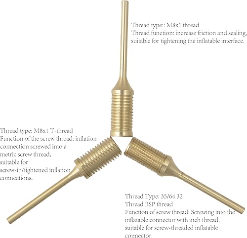 Miniatura 2 de Aguja de bomba de bola integrada de latón, aguja de bomba de aire, boquilla de agujas de inflado, rosca métricaabrazadera - para baloncesto, fútbol,
