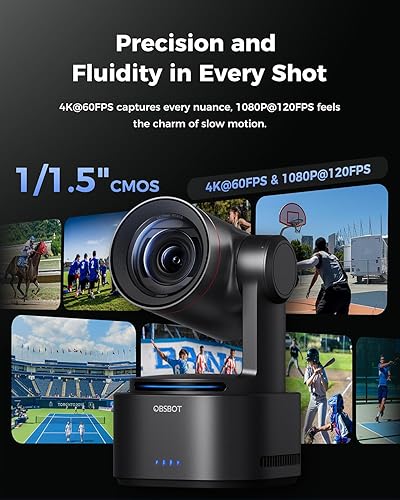 Miniatura 3 de OBSBOT Tail 2 PTZR NDI Cámara 4K@60FPS, Seguimiento Pro AI, CMOS de 1/1.5", 50MP, Zoom Óptico 5X, Zoom Híbrido 12X, Salida SDI/HDMI/IP/USB 3.0