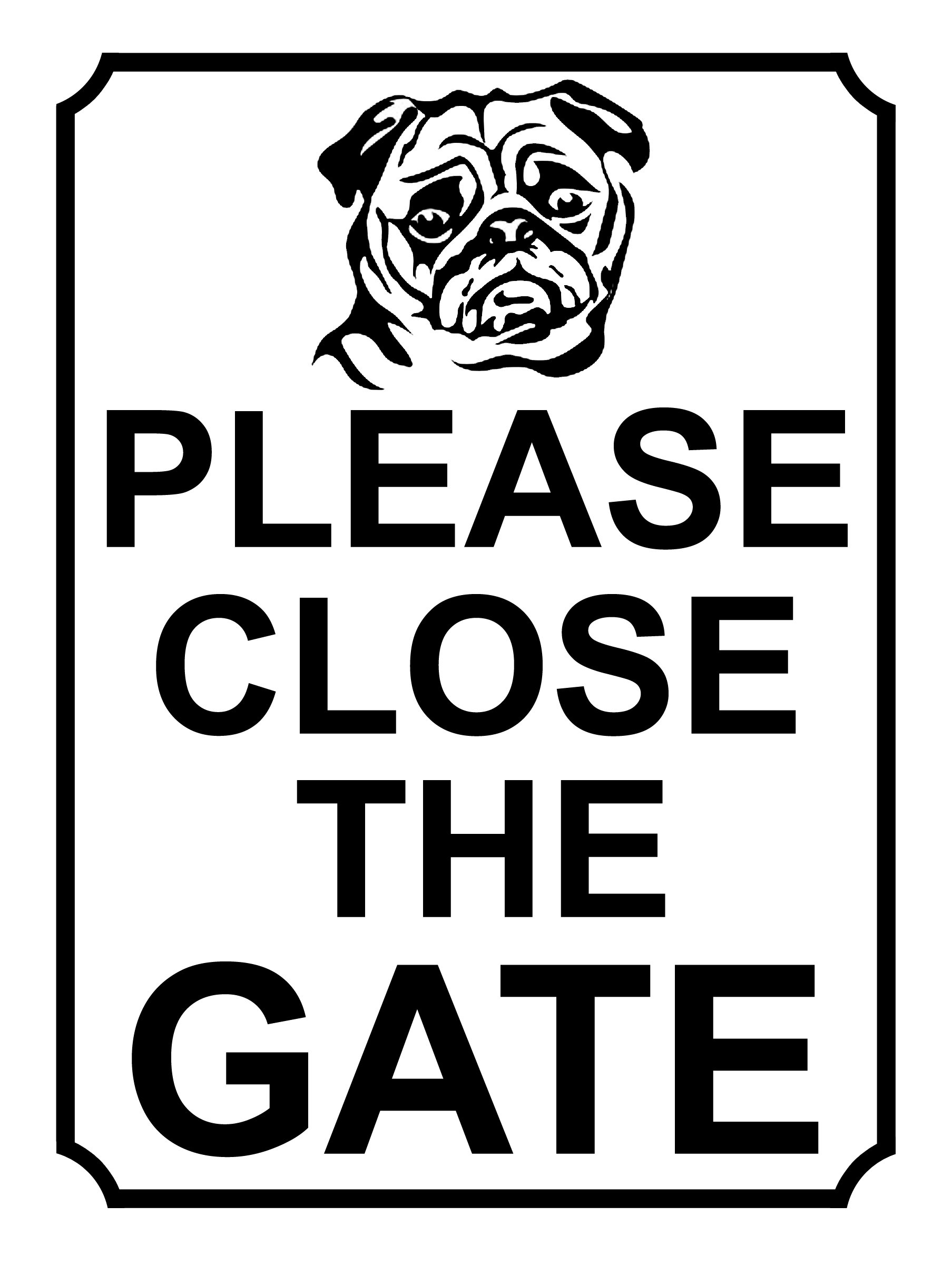 SHAWPRINT PLEASE CLOSE THE GATE DOG THEME METAL SIGN 200MM X 150MM (390H1)