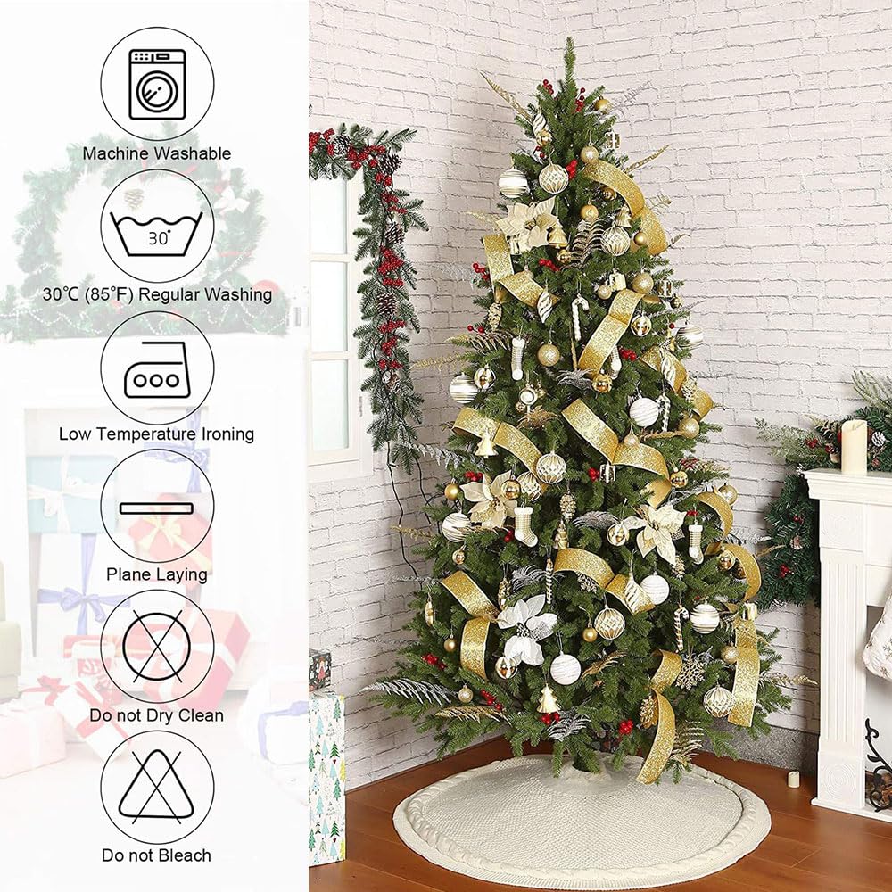 Weihnachtsbaum Decke 120cm - Rot-grün Karierte Christbaumdecke