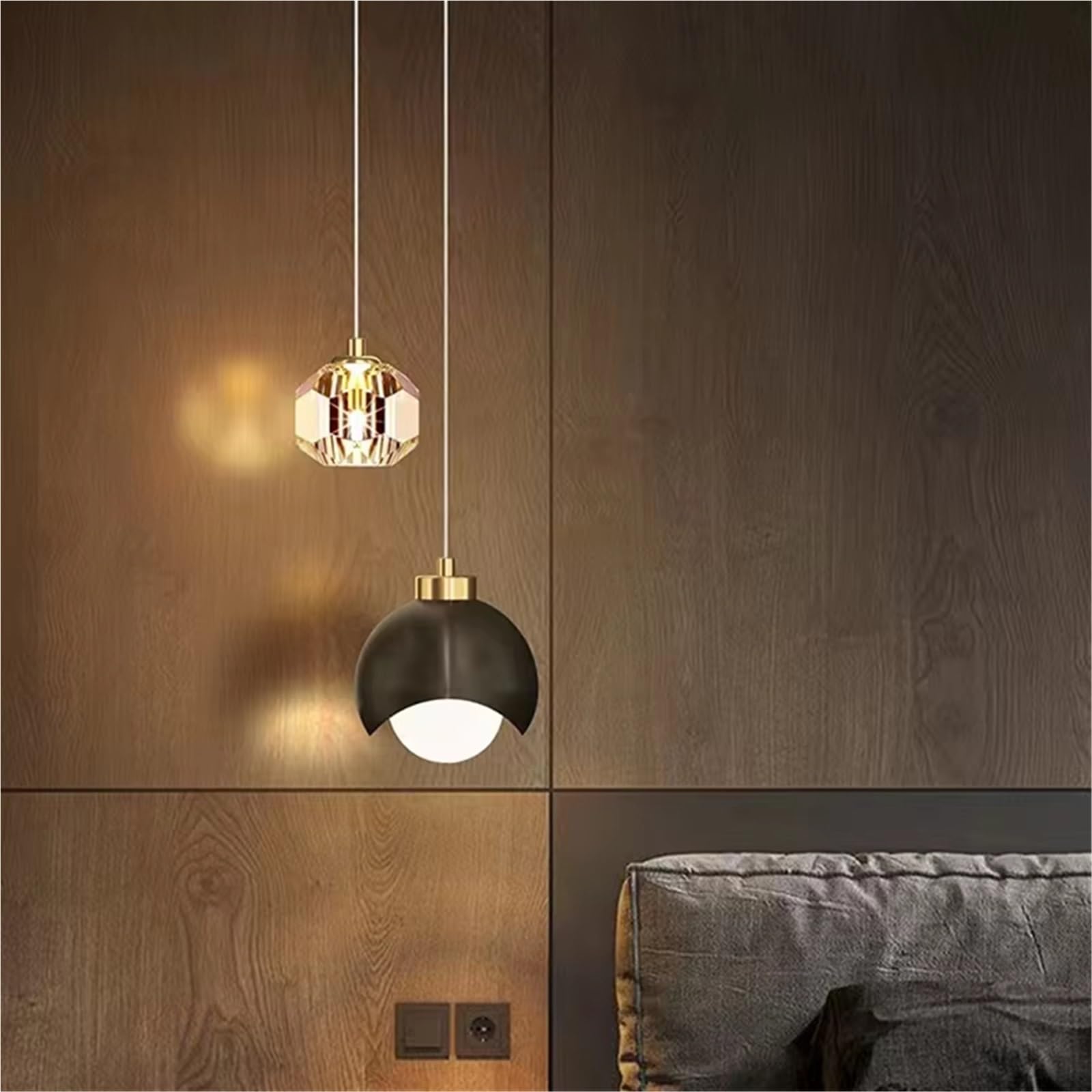 ASerZenith Modern Minimalist Crystal Chandelier Luxurious Bedroom Headboard Nordic Minimalist Long Line Living Room Home Decoration Lighting Fixtures,Onecolor