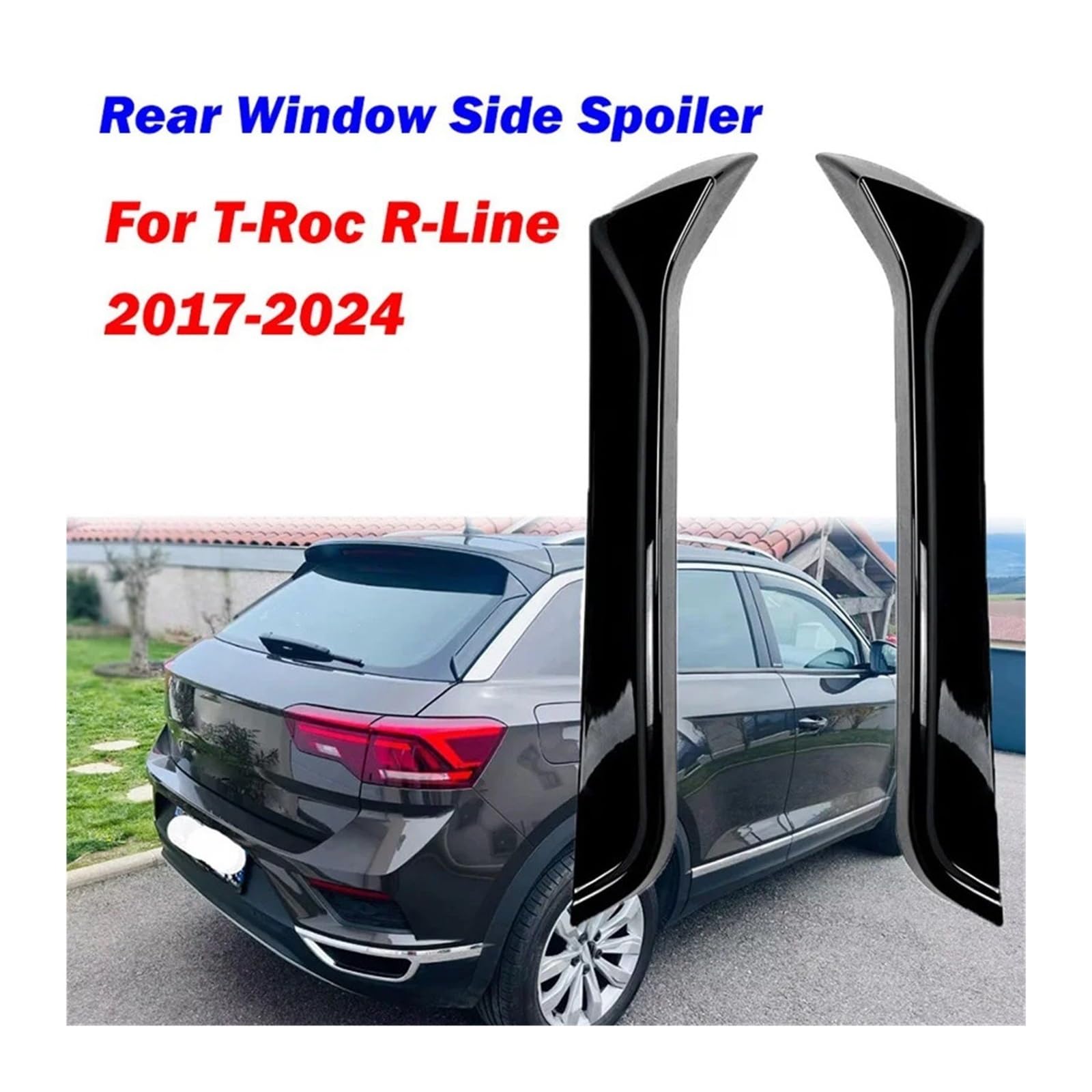 2 pezzi Spoiler laterale per lunotto posteriore, adatto per VW T-ROC R R-Line A11 MK1 2017-2024