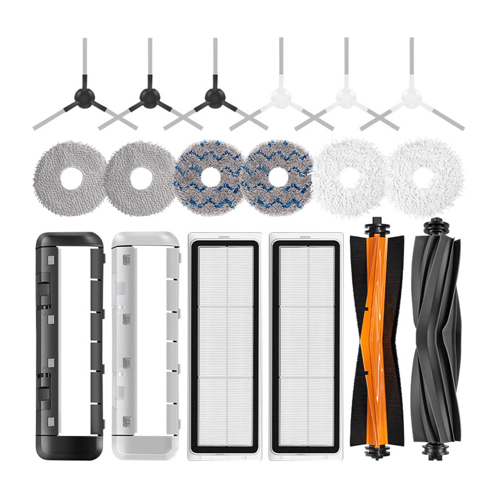 Mekalero For W10S Robot Main Side Brush Mop Hepa Filter Cleaning Rolling Main Cover Accessory Side for Robot Mop Cloth