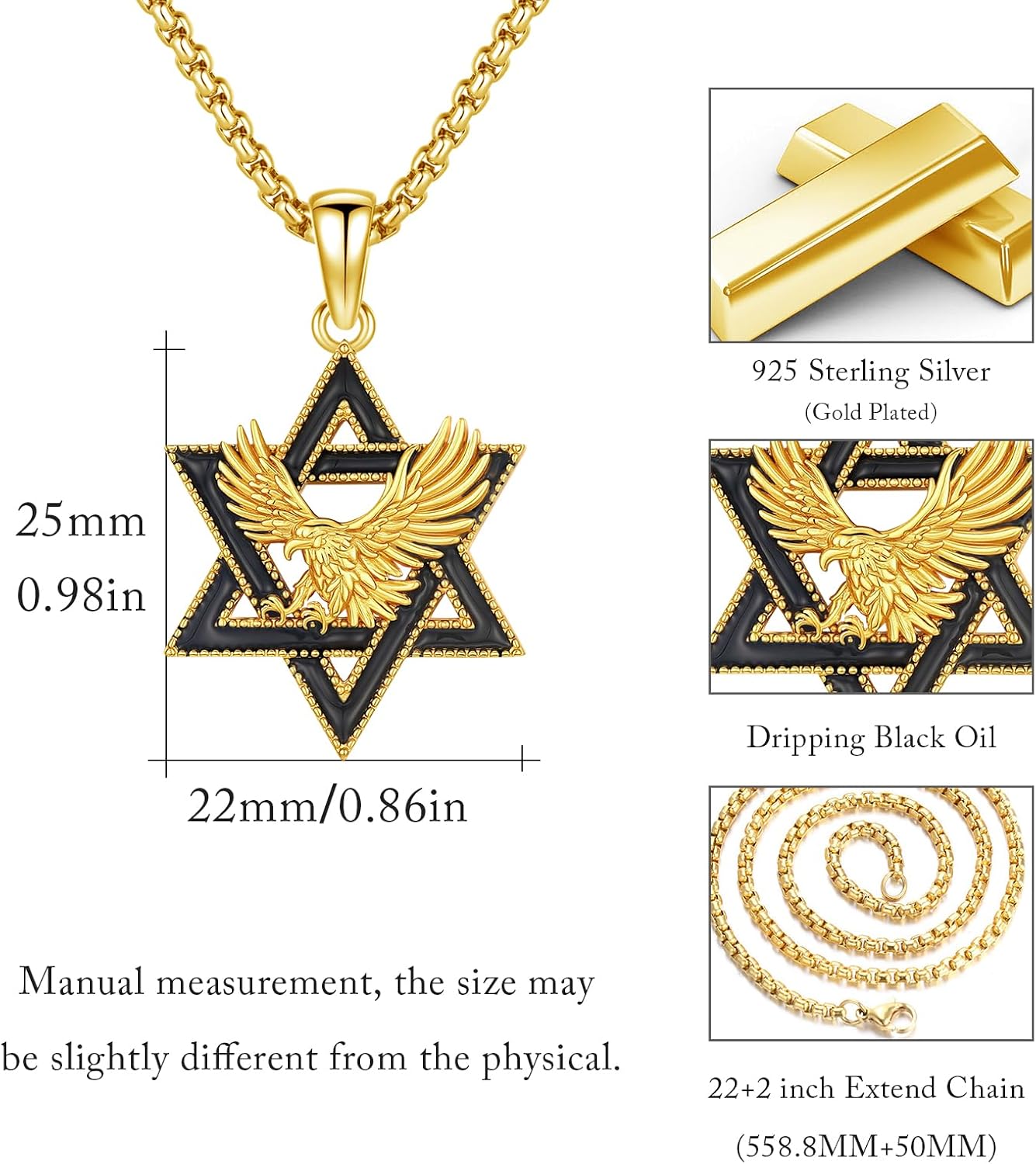 Star of David Necklace 925 Sterling Silver Star of David Pendant Animal/Tree of Life Jewish Jewelry for Men Women - Image 4