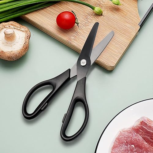 Miniatura 5 de NatSumeBasics Tijeras de cerámica negras 8 "Tijeras de cocina hoja de metal libre de laboratorio Tijeras seguridad saludable oficina aula cocina
